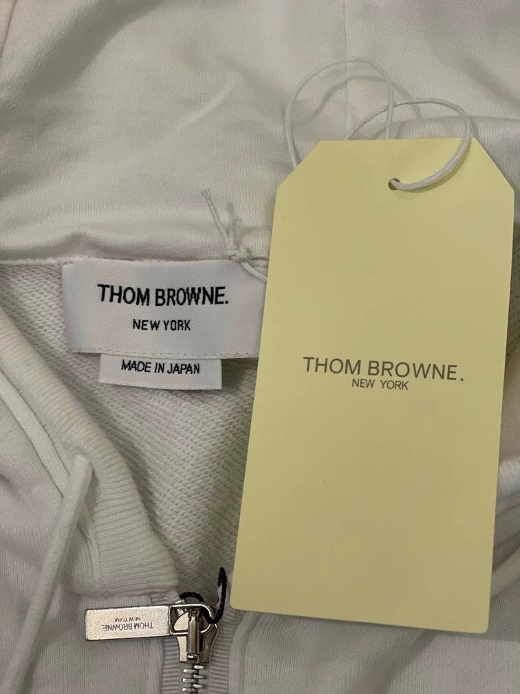 Thom Browne Thom browne White rainbow four-stripe hooded zipper jacket Size US M / EU 48-50 / 2 - 6 Thumbnail
