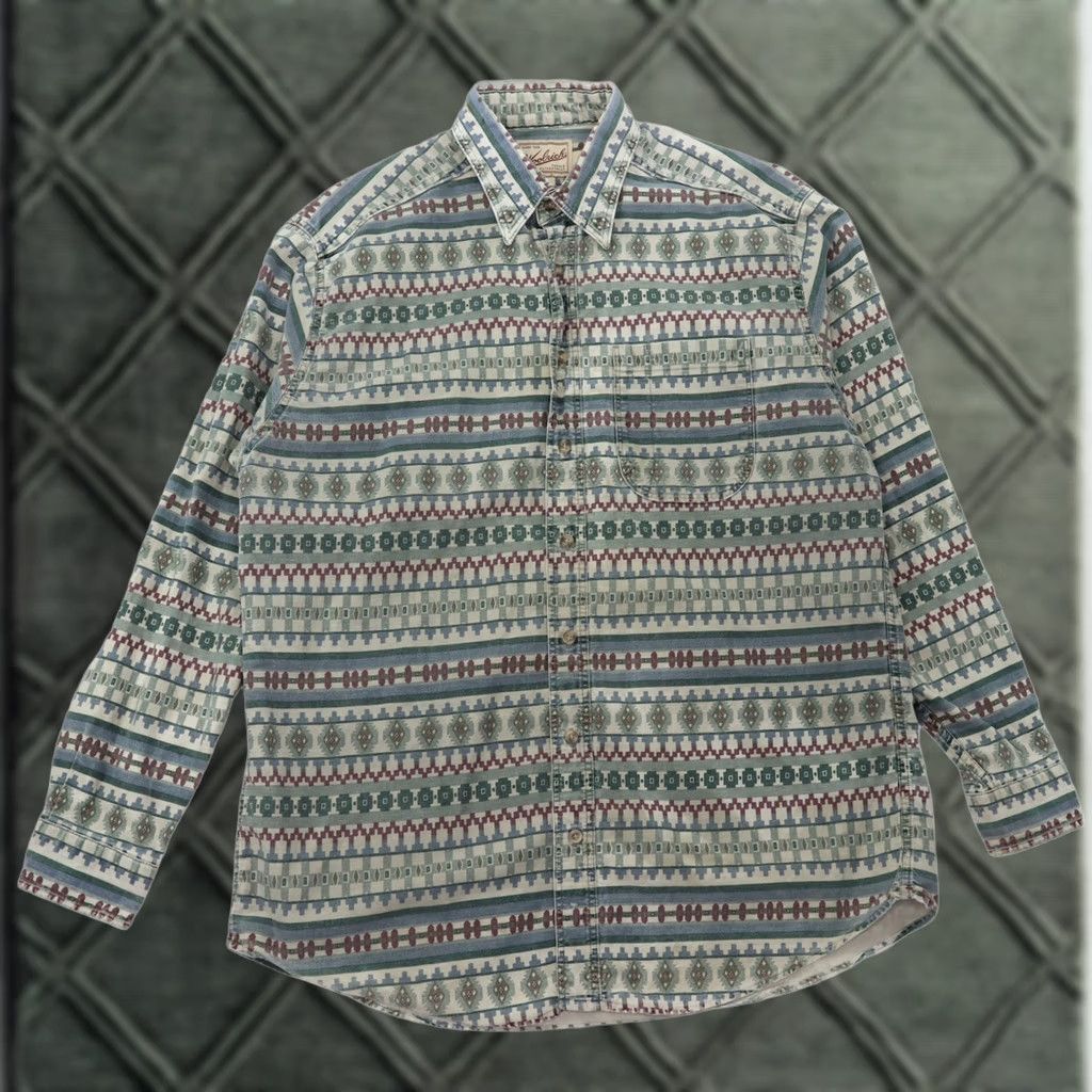 Vintage VINTAGE Woolrich Jacket Mens XL Grey Rugged Outdoor Tribal Plaid Cotton Wool Size US XL / EU 56 / 4 - 1 Thumbnail