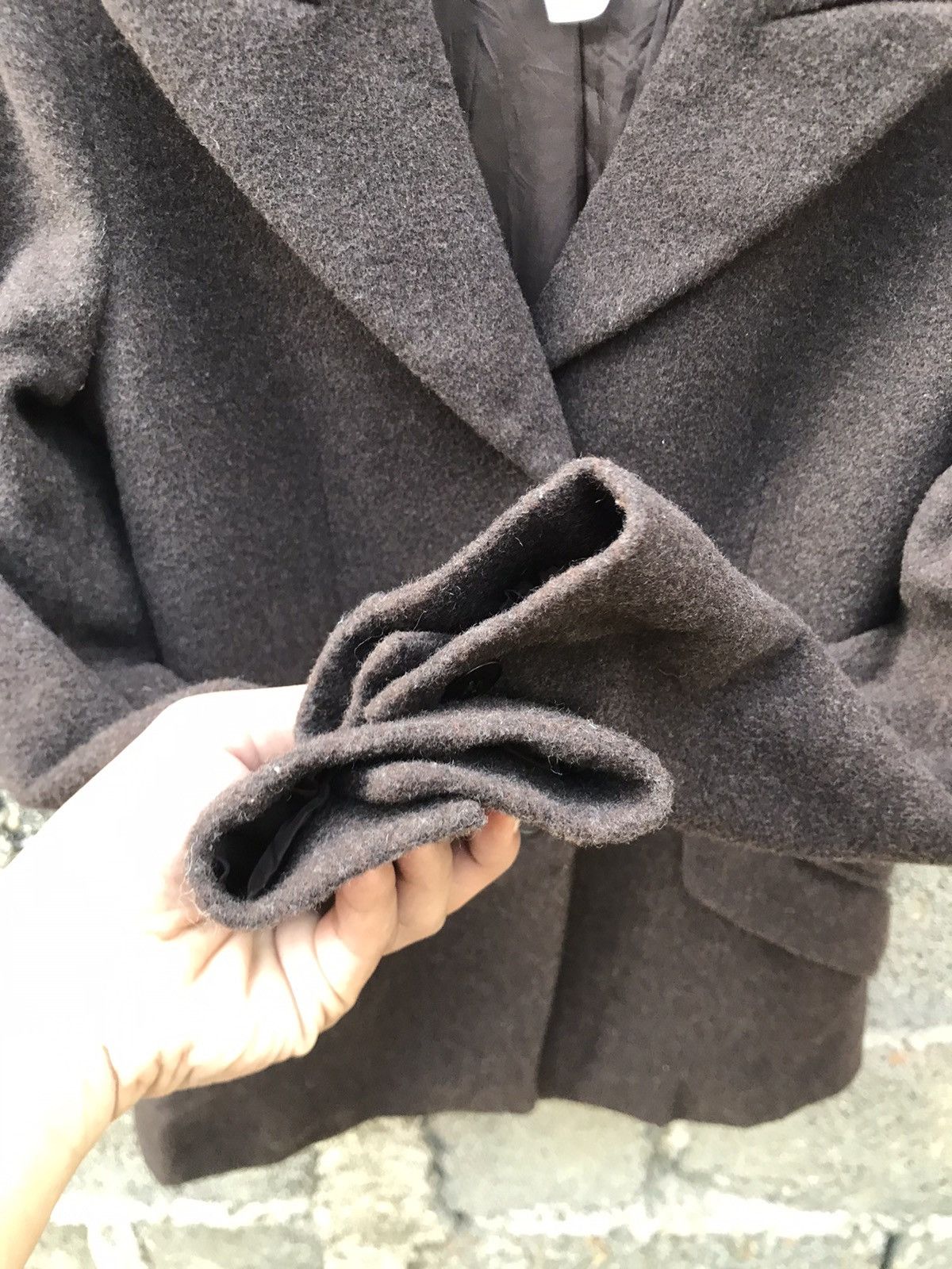 agnes b. ⚡️Vintage Agnes.B Dark Brown Wool Coat Jacket Size XS / US 0-2 / IT 36-38 - 7 Thumbnail