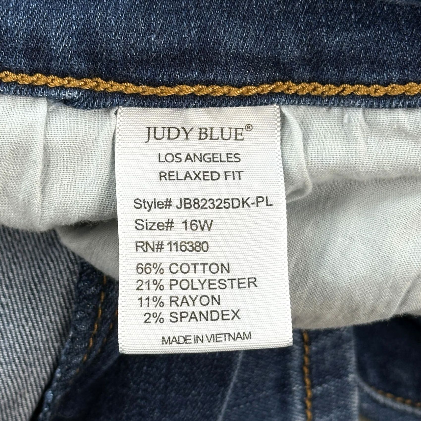 Denime Judy Blue Jeans Women’s 16W Blue Medium Wash Denim Relaxed Fit Stretch Casual Shirt? Size 24" / US 00 / IT 34 - 7 Thumbnail