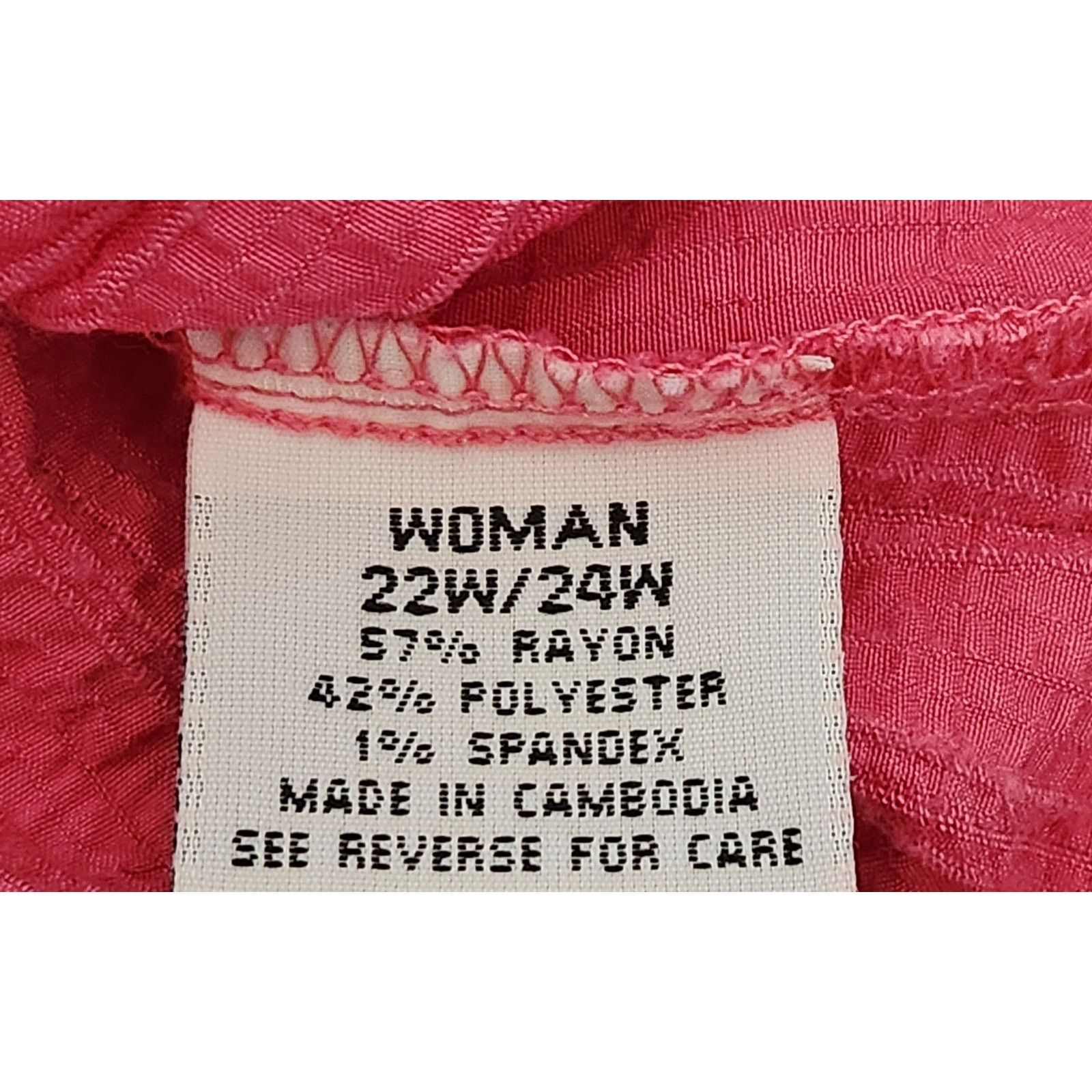 Other Pink Crinkled Round Neck Sleeveless Top 22W 24W Plus Stretch Size XXL / US 16-18 / IT 52-54 - 4 Thumbnail