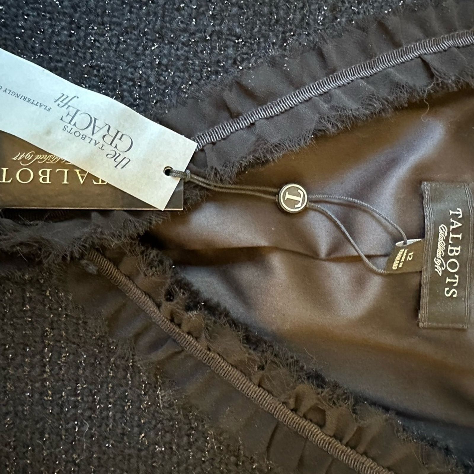Robert Talbott Talbots NWT Black Suit Jacket with Pockets size 12 Size XL / US 12-14 / IT 48-50 - 2 Thumbnail