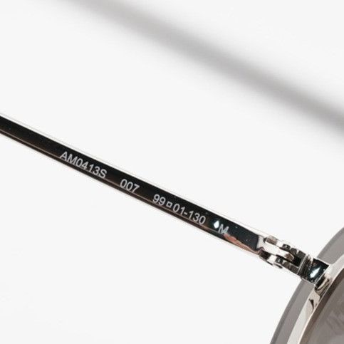 Alexander McQueen Alexander McQueen AM0413S 007 Sunglasses Silver Shield Frame Size ONE SIZE - 9 Thumbnail