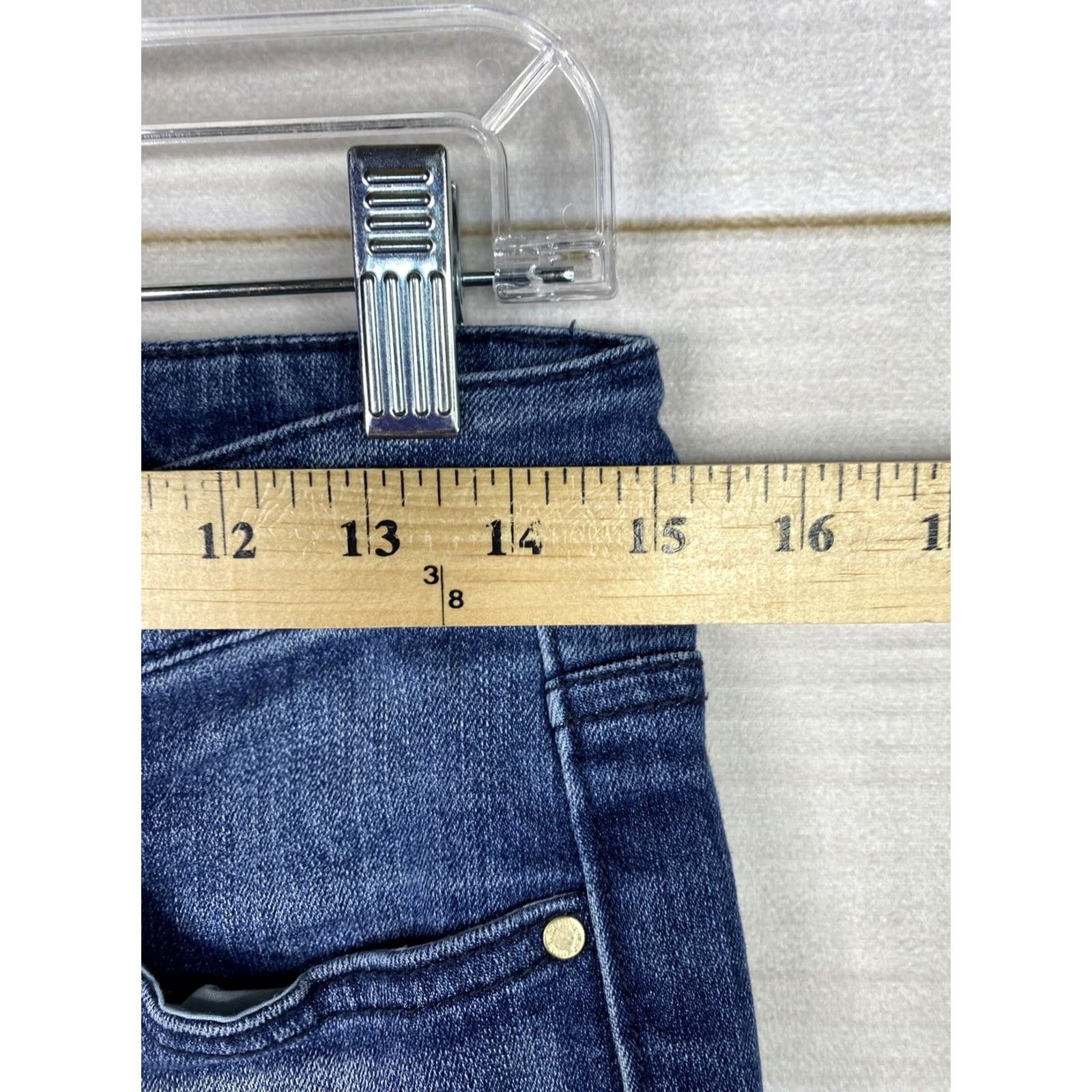 Nine West Nine West Jeans Womens 8 Straight Dark Wash Denim Stretch Studded 5-Pocket Regular Blue Mens Womens Boys Girls Size 30" / US 8 / IT 44 - 6 Thumbnail
