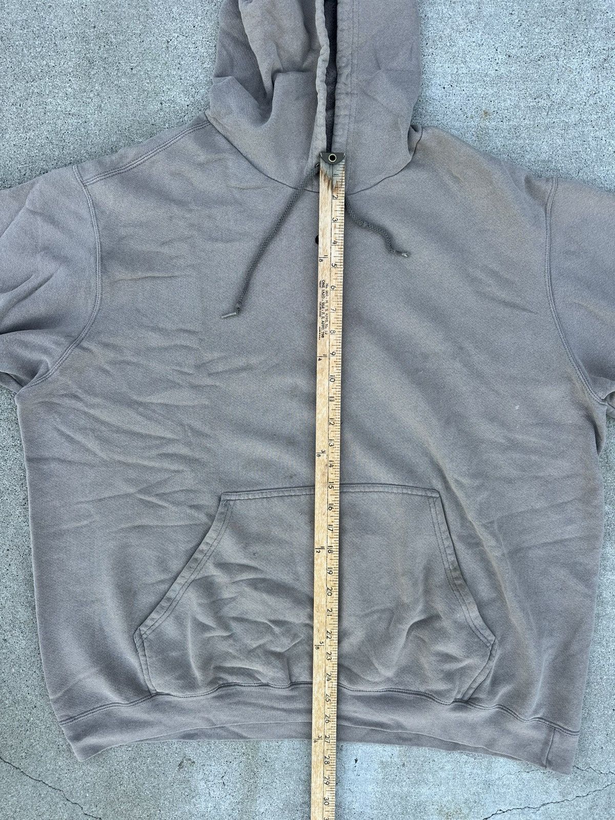 Nike × Vintage Vintage Y2K Nike Center Swoosh Hoodie Beige STAINS XXL Size US XXL / EU 58 / 5 - 7 Thumbnail