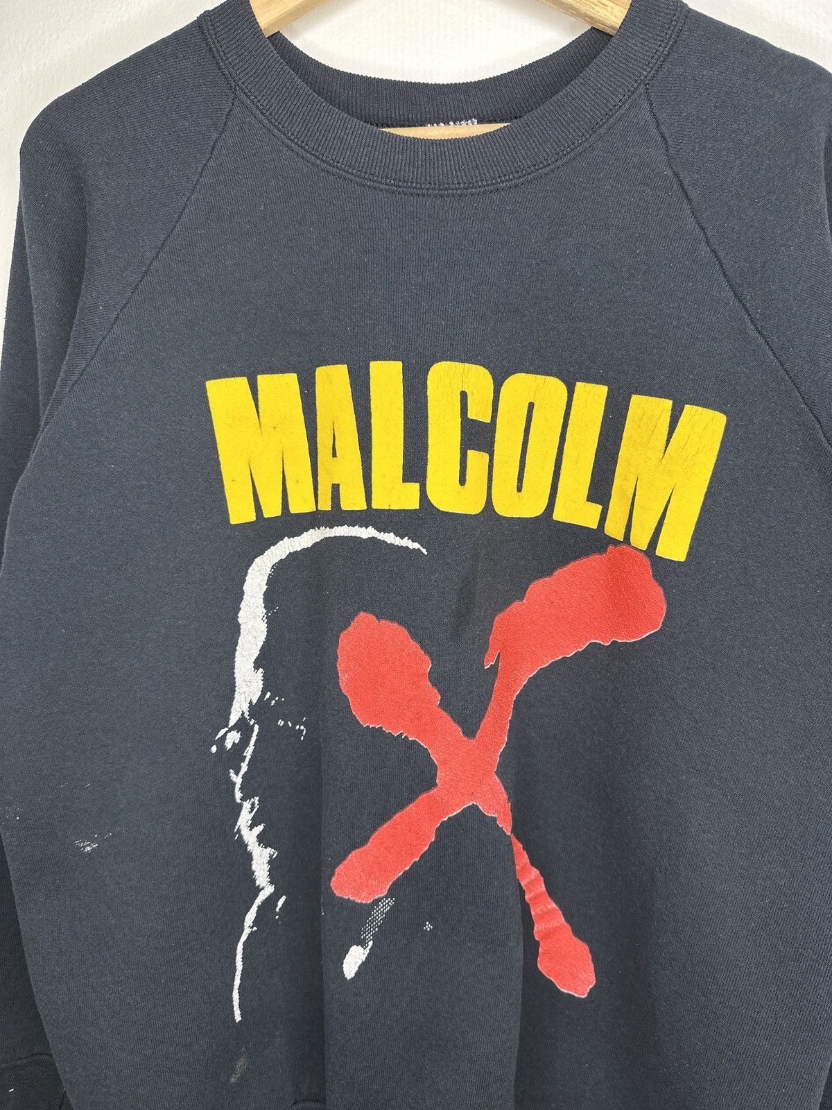 Fruit Of The Loom × Vintage Vintage Malcolm X Nebraska Black Crewneck Sweatshirt Size US L / EU 52-54 / 3 - 6 Thumbnail