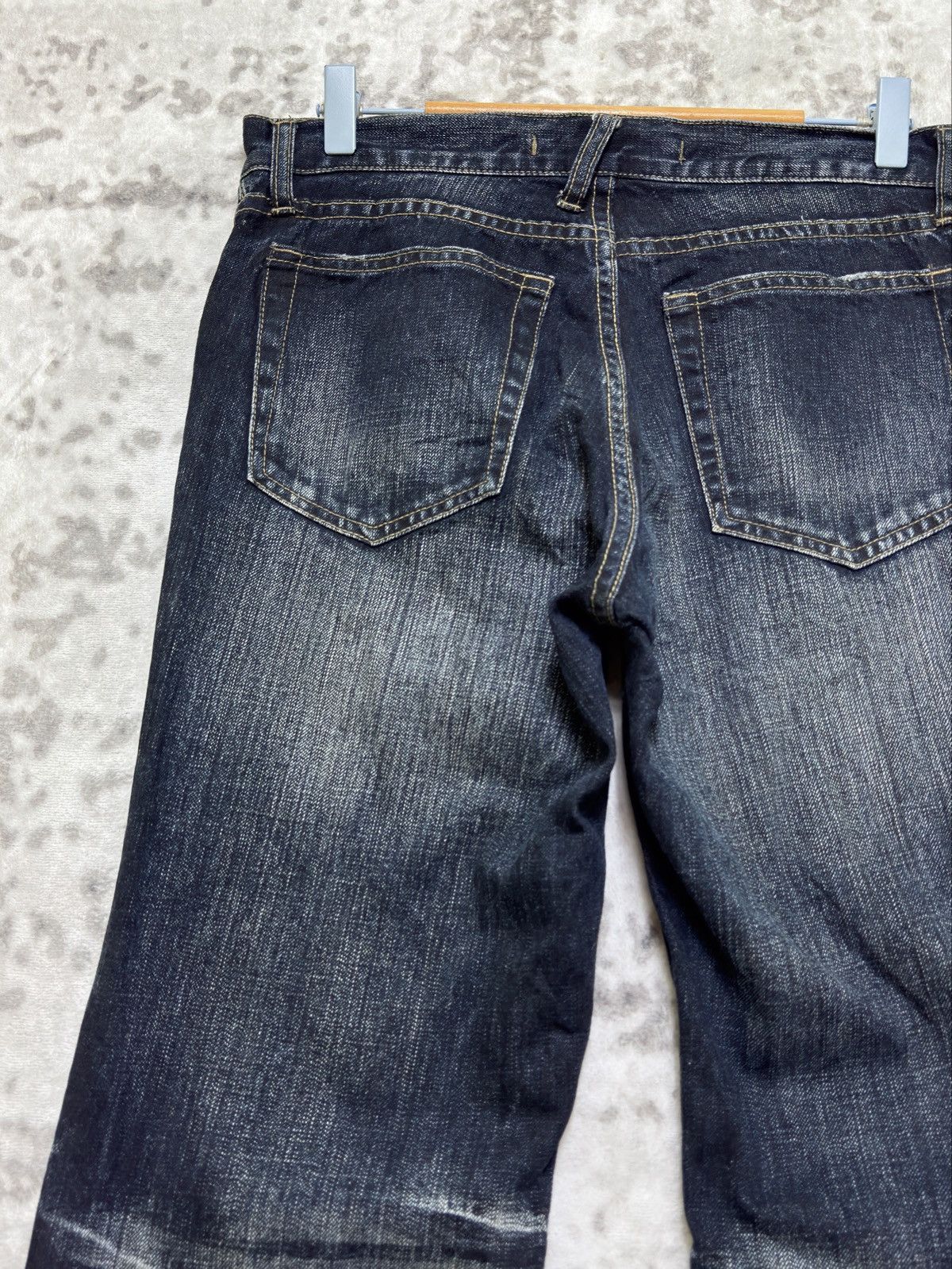 PPFM PPFM Avant-Garde Whiskered Acid Wash Distressed Indigo Denim Size US 31 - 10 Thumbnail