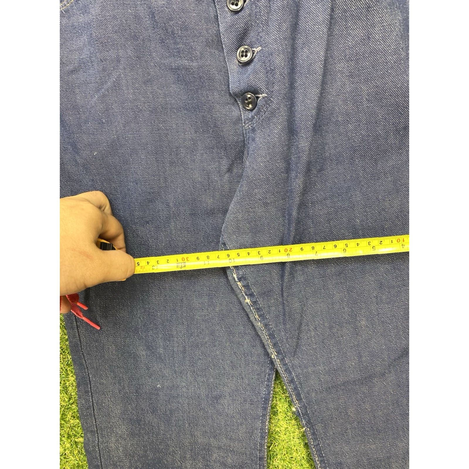 Wrangler VINTAGE Wrangler Low Rise Bell Bottom Patch Pocket Flare Jeans 28x30 70s Blue Cotton Jeans Mens Size 36" / US 14 / IT 50 - 4 Thumbnail