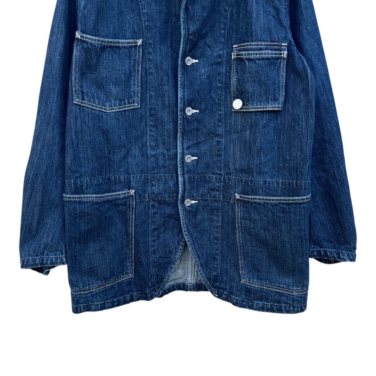 Kapital Kapital Indigo USN Shawl Collar Chore Denim Jacket Size US M / EU 48-50 / 2 - 3 Thumbnail