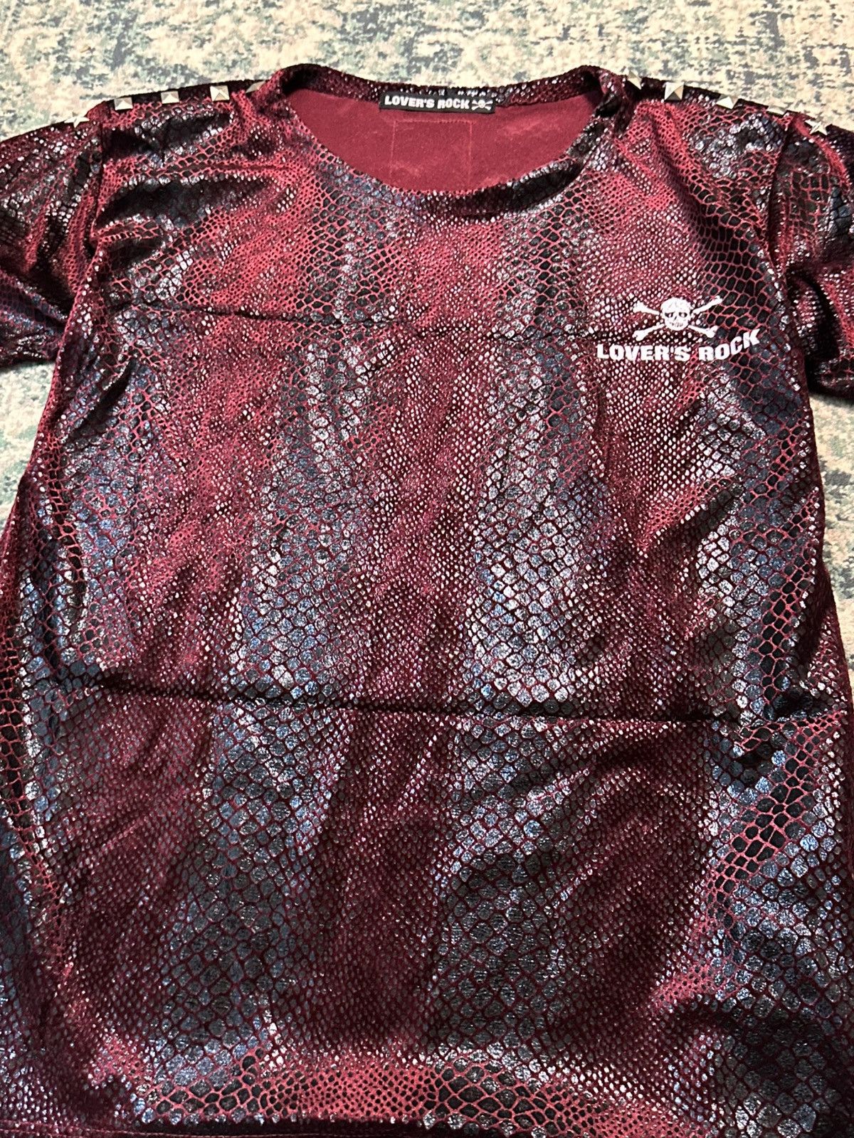 Beauty Beast 1990 - Super Lovers Japan Red Blood Snakeskin Studded Mesh T Size US M / EU 48-50 / 2 - 10 Thumbnail