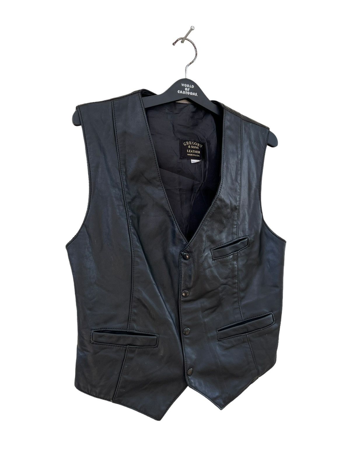 Leather Vintage Gregory & Sons Leather Vest Black Size US M / EU 48-50 / 2 - 7 Thumbnail