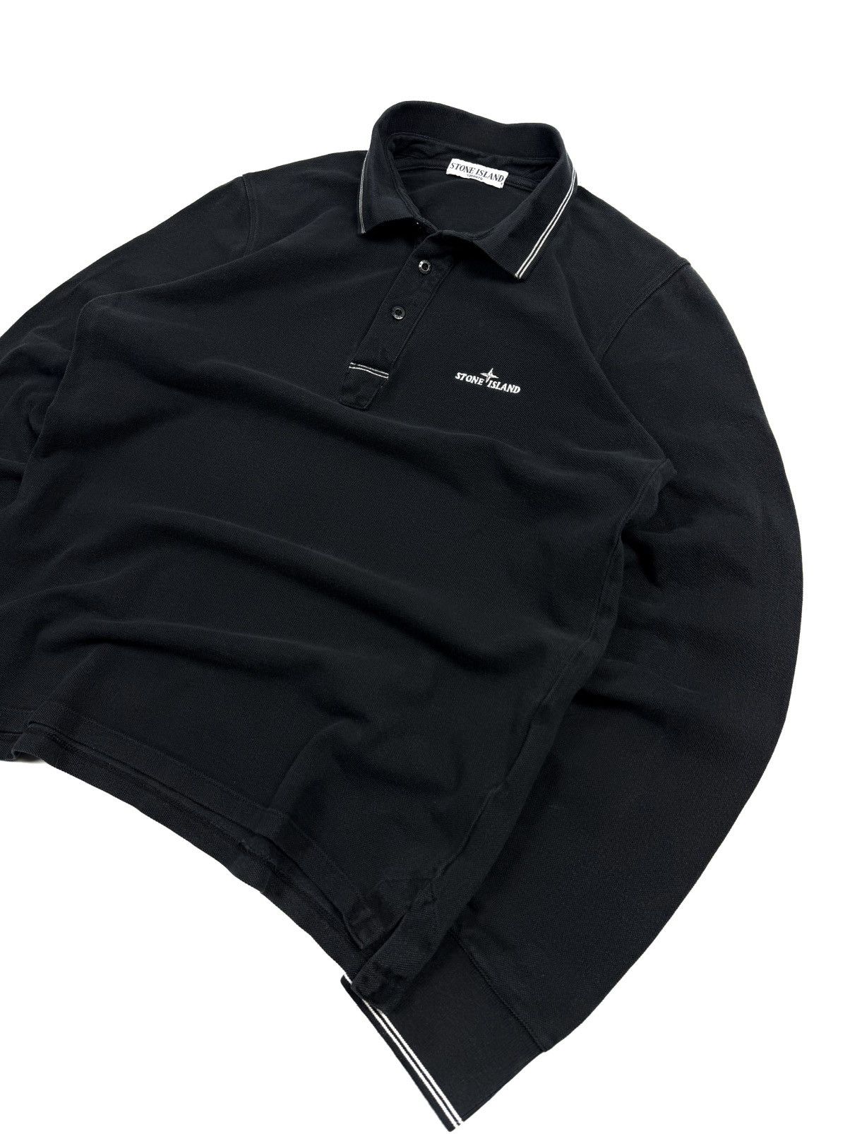 Stone Island Stone Island Vintage Long Sleeve Polo Shirt Navy S Size US S / EU 44-46 / 1 - 3 Thumbnail