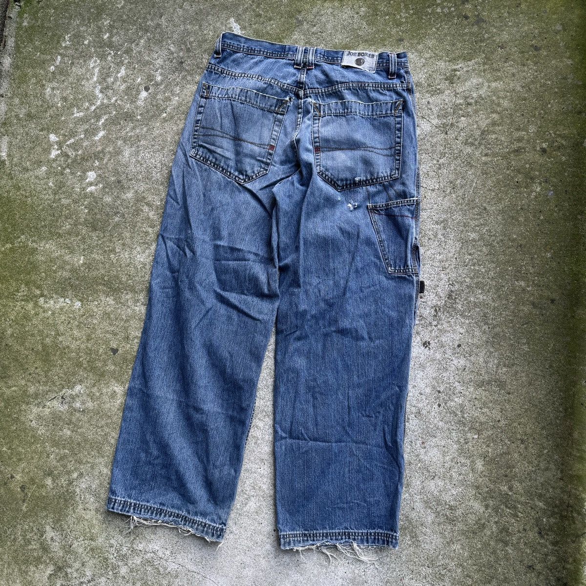 Vintage Thrashed Faded Distressed Baggy Wide Skater Jeans ERD Grunge Size US 33 - 10 Thumbnail
