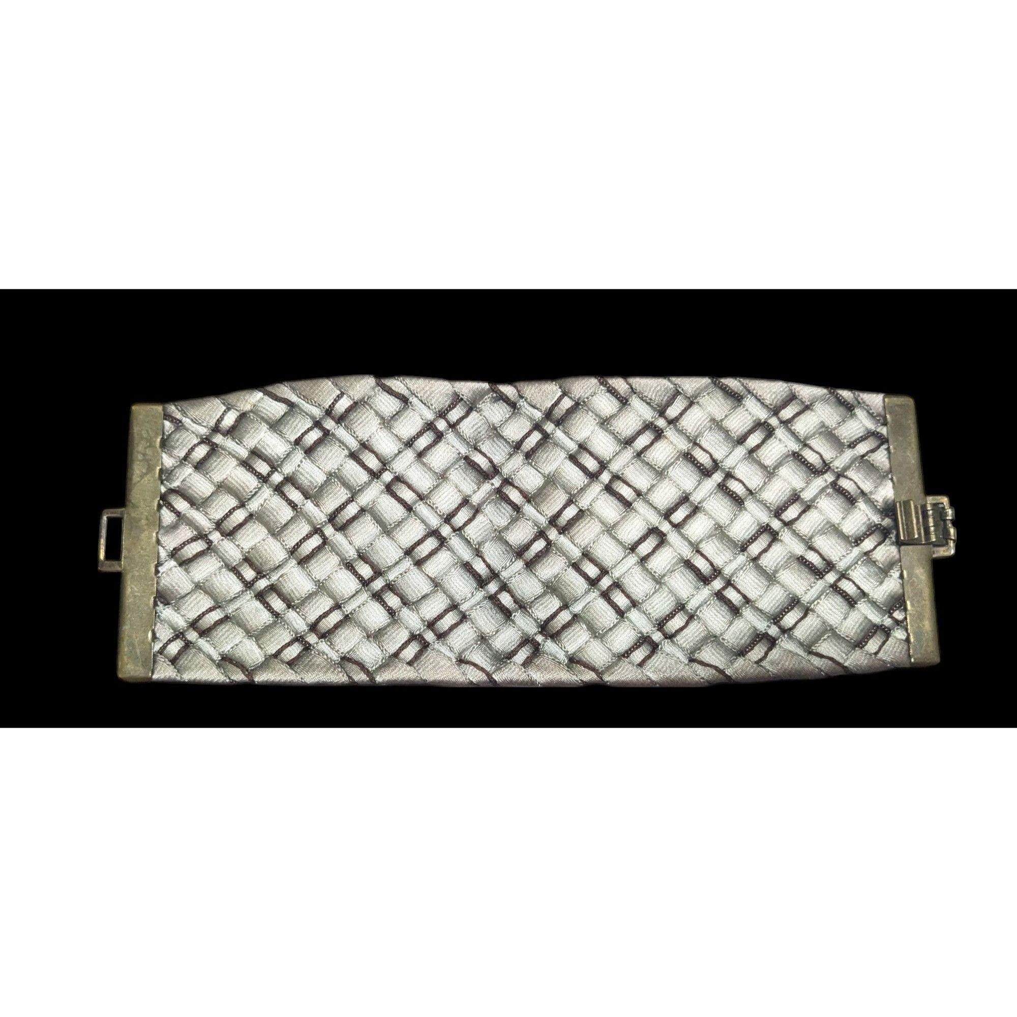 Other Distressed Metallic Wide Woven Ribbon Bracelet Size ONE SIZE - 2 Thumbnail
