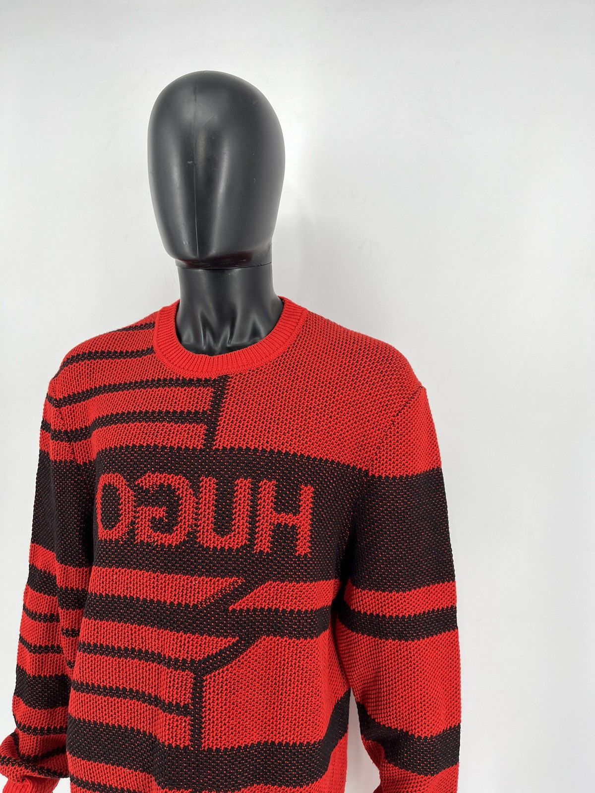 Hugo Boss Hugo Oversized Jacquard Knitted Jumper Wool with Reversed Size US XL / EU 56 / 4 - 4 Thumbnail