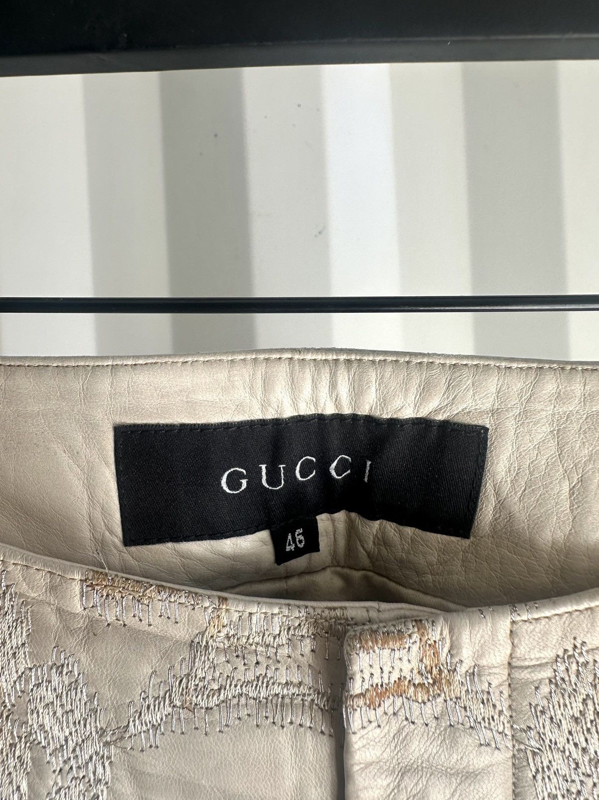 Gucci SS 2000 Embroidered Leather Pants Gucci Tom Ford Era Size US 30 / EU 46 - 6 Thumbnail