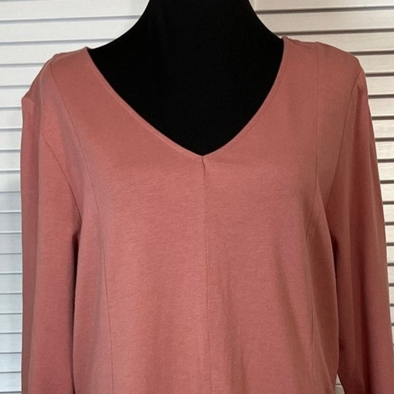 Other Denim & Company Dusty Rose Pink Tunic Flare Jersey Blouse L Size L / US 10 / IT 46 - 4 Thumbnail