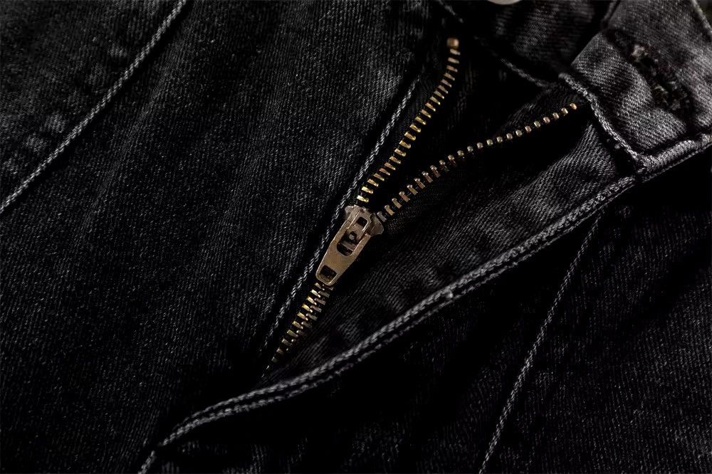 Japanese Brand × Jean Vintage black patchwork rivet wide leg jeans Size US 34 / EU 50 - 6 Thumbnail