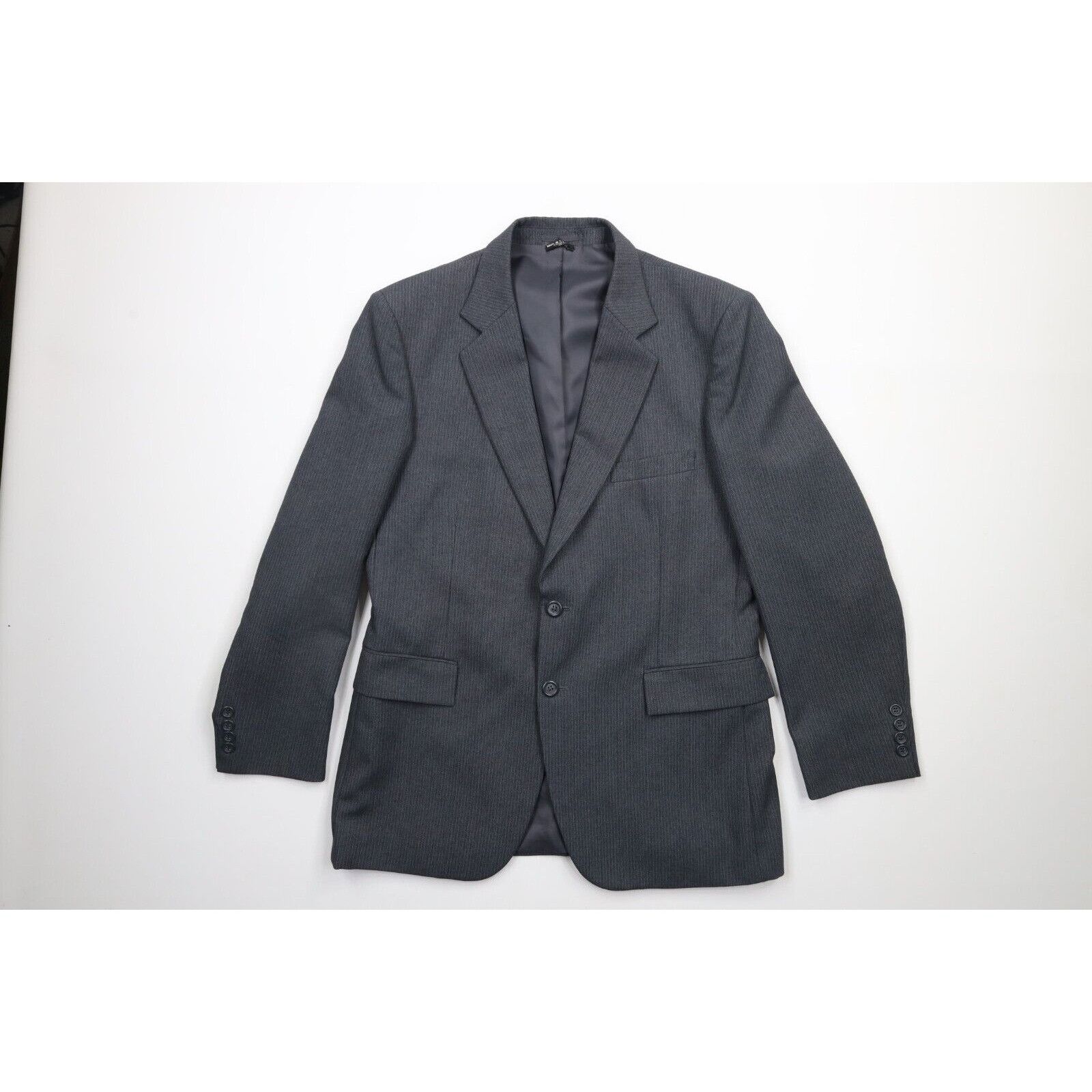 Vintage Vintage 70s Streetwear Wedding 3 Piece Pinstriped Suit Size 42R - 2 Thumbnail