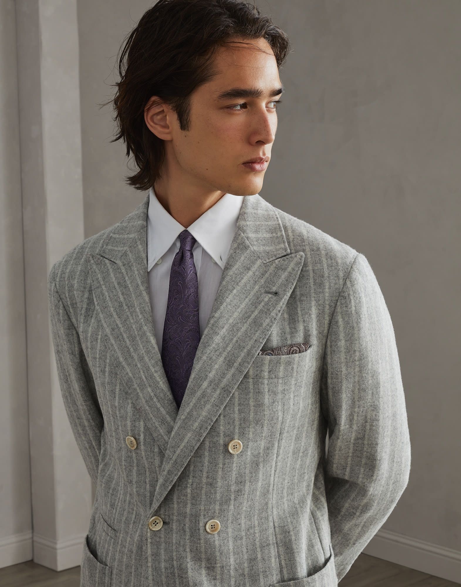 Brunello Cucinelli o1w1db10226 Suit Type Jacket in Open Grey Size US M / EU 48-50 / 2 - 3 Thumbnail