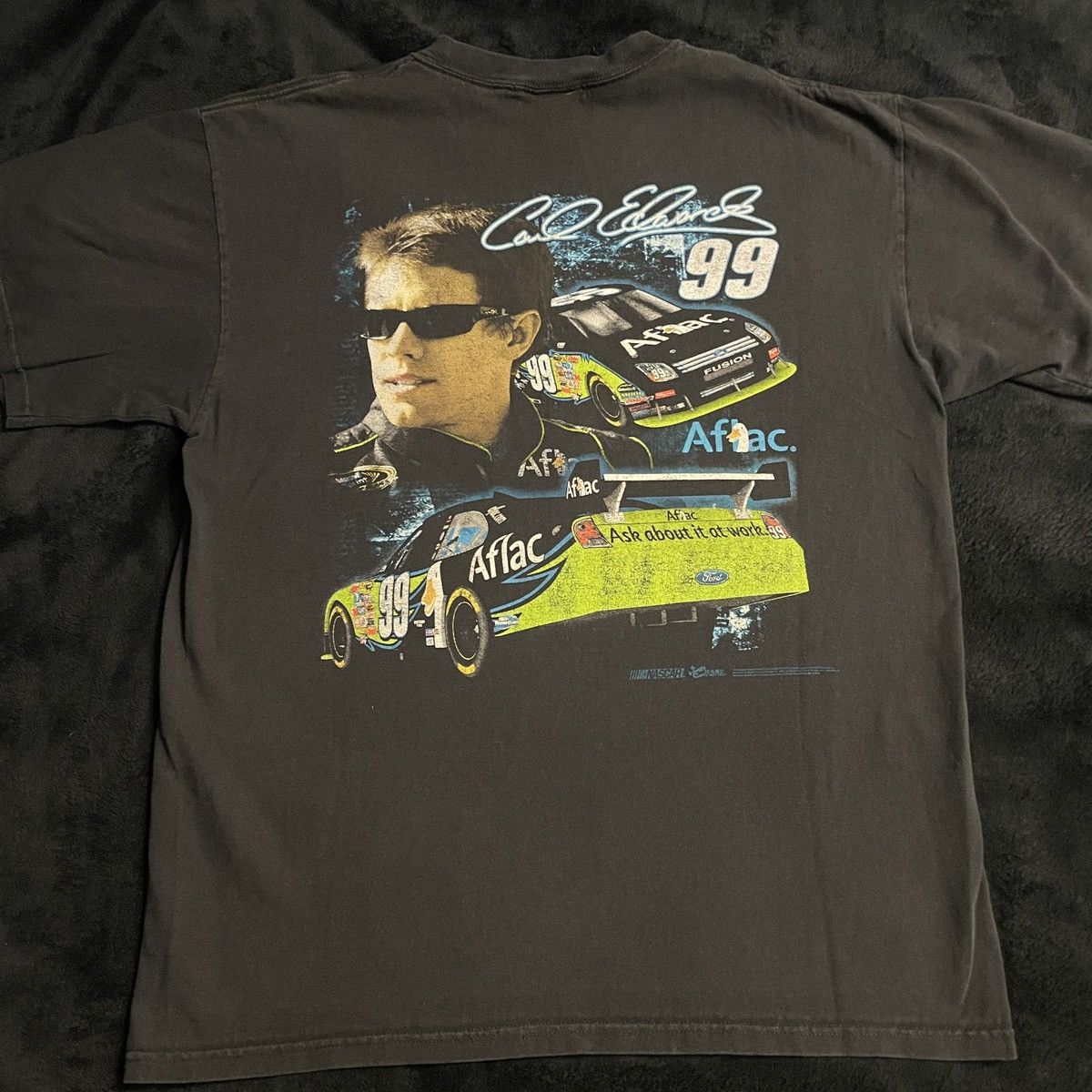 Chase Authentics Carl Edwards #99 Aflac Chase Authentics Vintage T Shirt Size US L / EU 52-54 / 3 - 3 Thumbnail