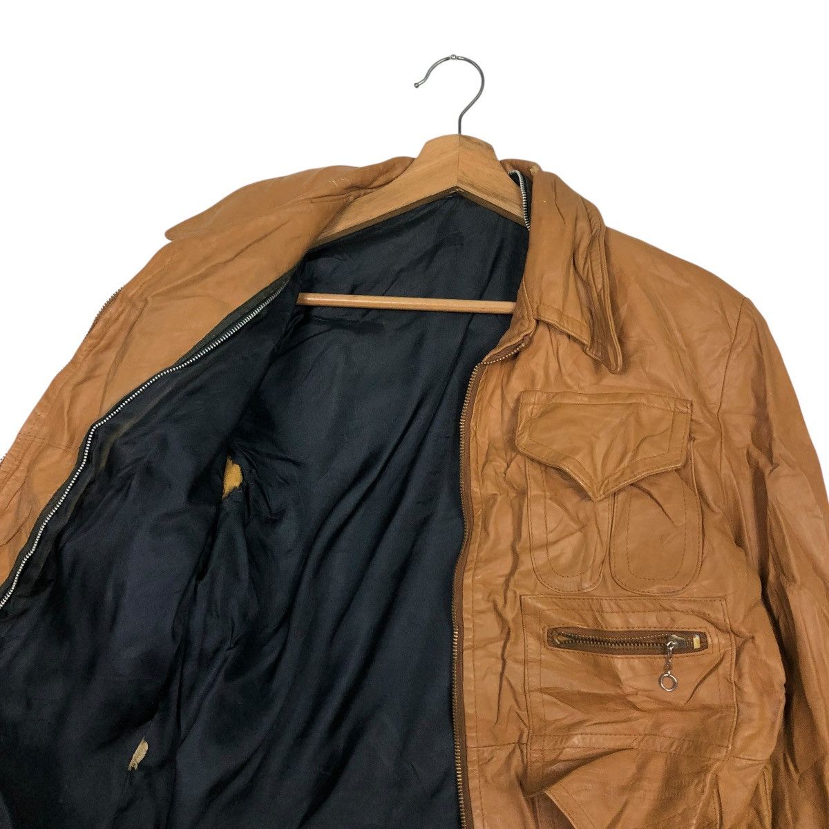 Japanese Brand 🔥CROPPED BIKER LEATHER JACKET UNBRANDED ISSEY MIYAKE Size US M / EU 48-50 / 2 - 14 Thumbnail