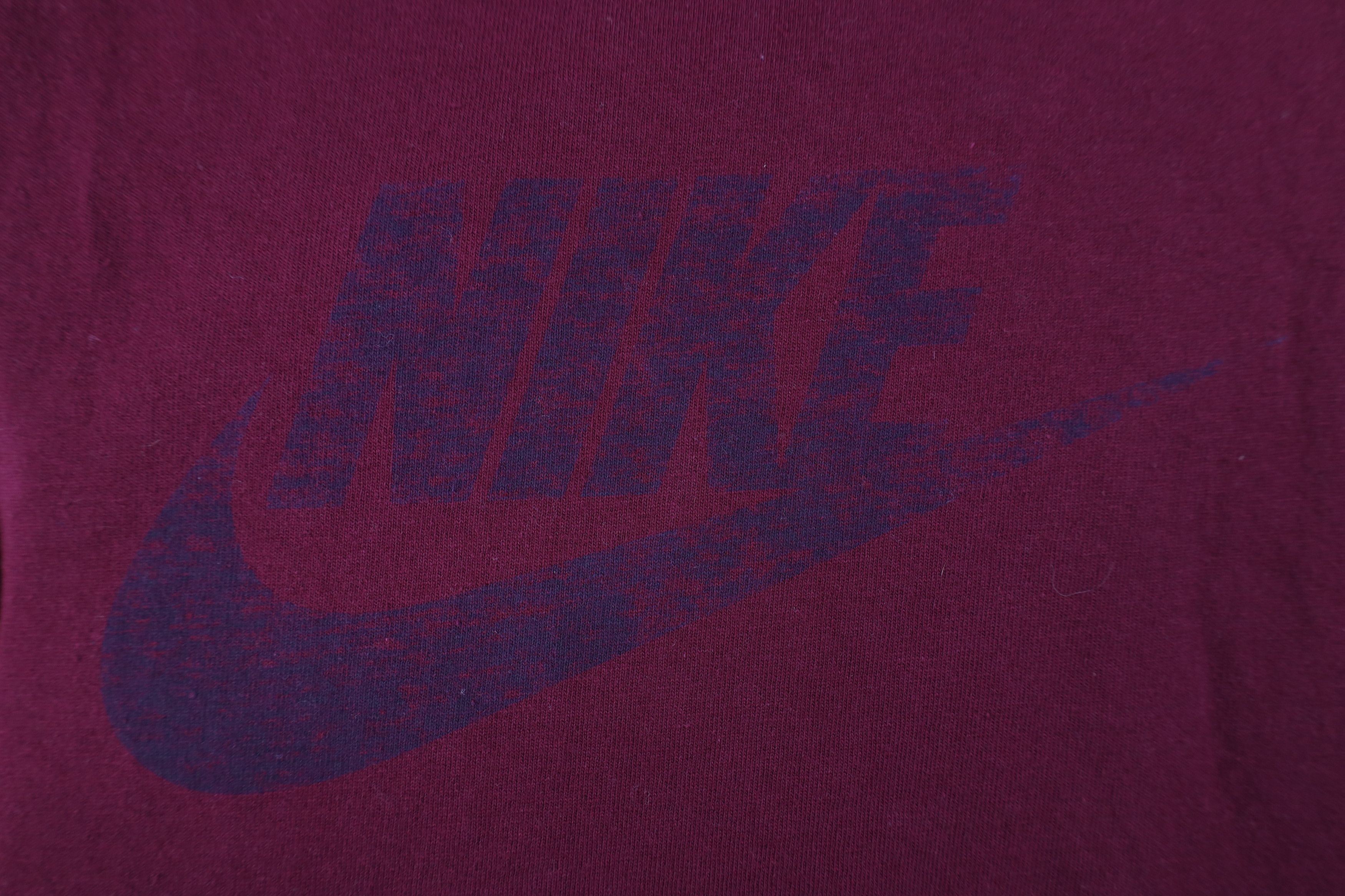 Nike Vintage Y2K Nike Scott Big Center Swoosh T-Shirt Burgundy Size US XL / EU 56 / 4 - 4 Thumbnail