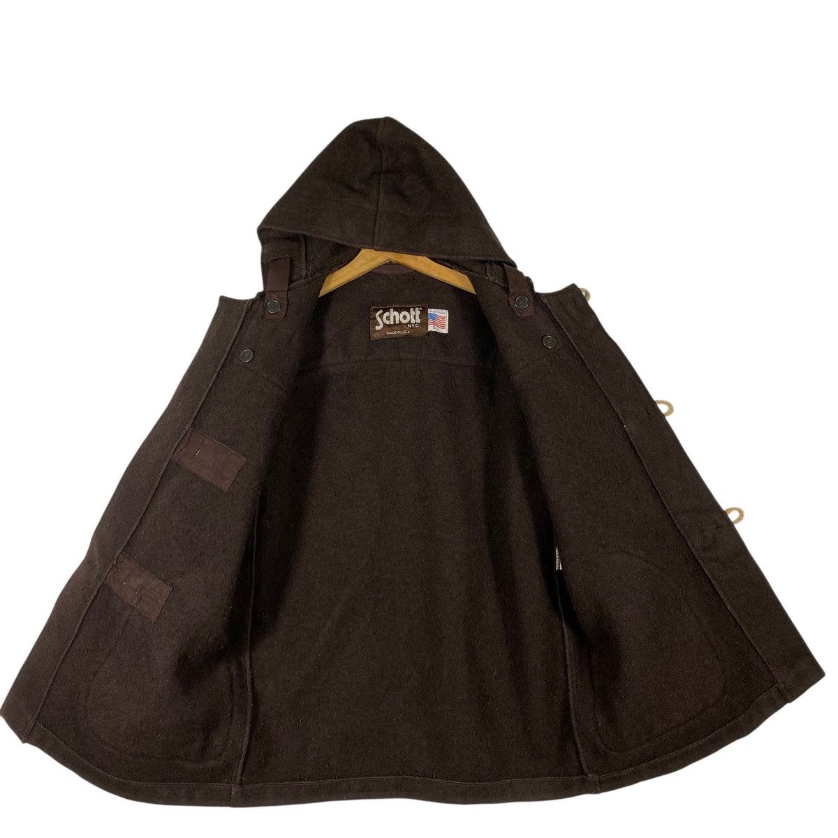 Schott Vintage Schott Duffle Coat Jacket S Size Brown Colour Size US S / EU 44-46 / 1 - 5 Thumbnail