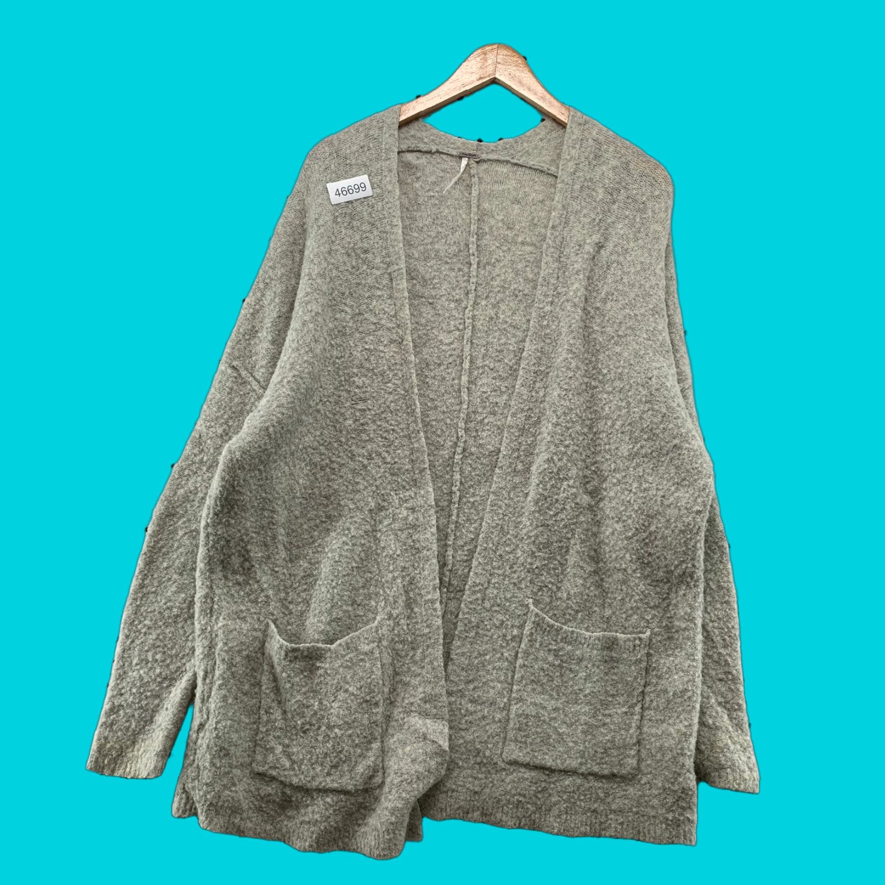 Free People Free People Cardigan Sweater Women's Small Gray Wool Mohair Open Oversize Pockets Knit V-Neck Casual Winter Fall Vintage No Size S / US 4 / IT 40 - 1 Thumbnail