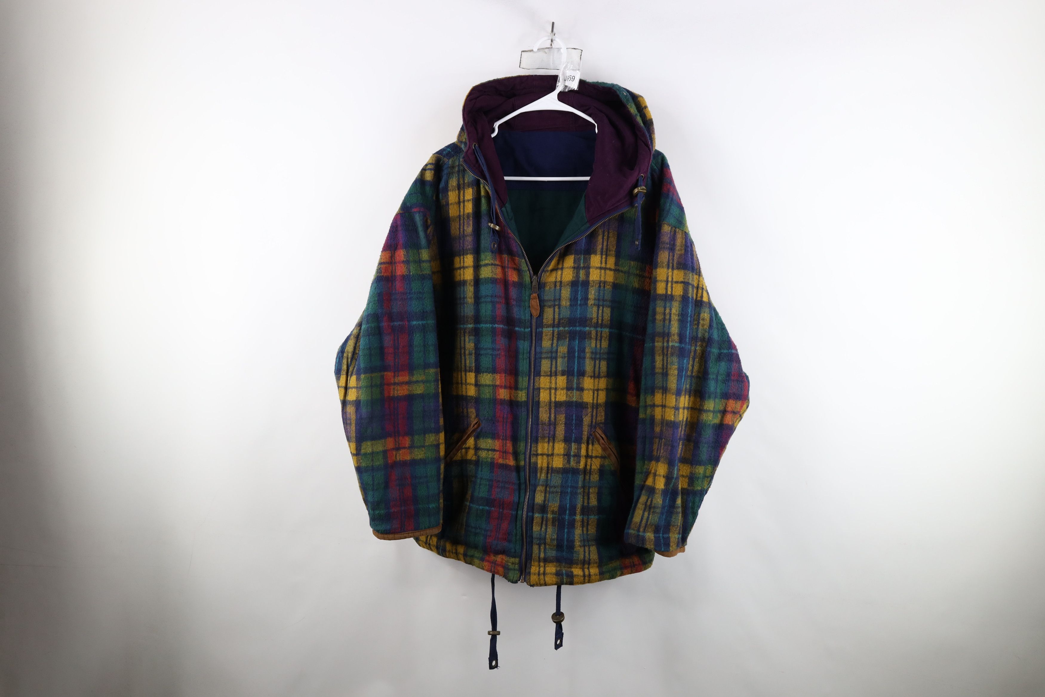 Vintage Vintage 90s Streetwear Reversible Plaid Hooded Parka Jacket Size US M / EU 48-50 / 2 - 1 Thumbnail