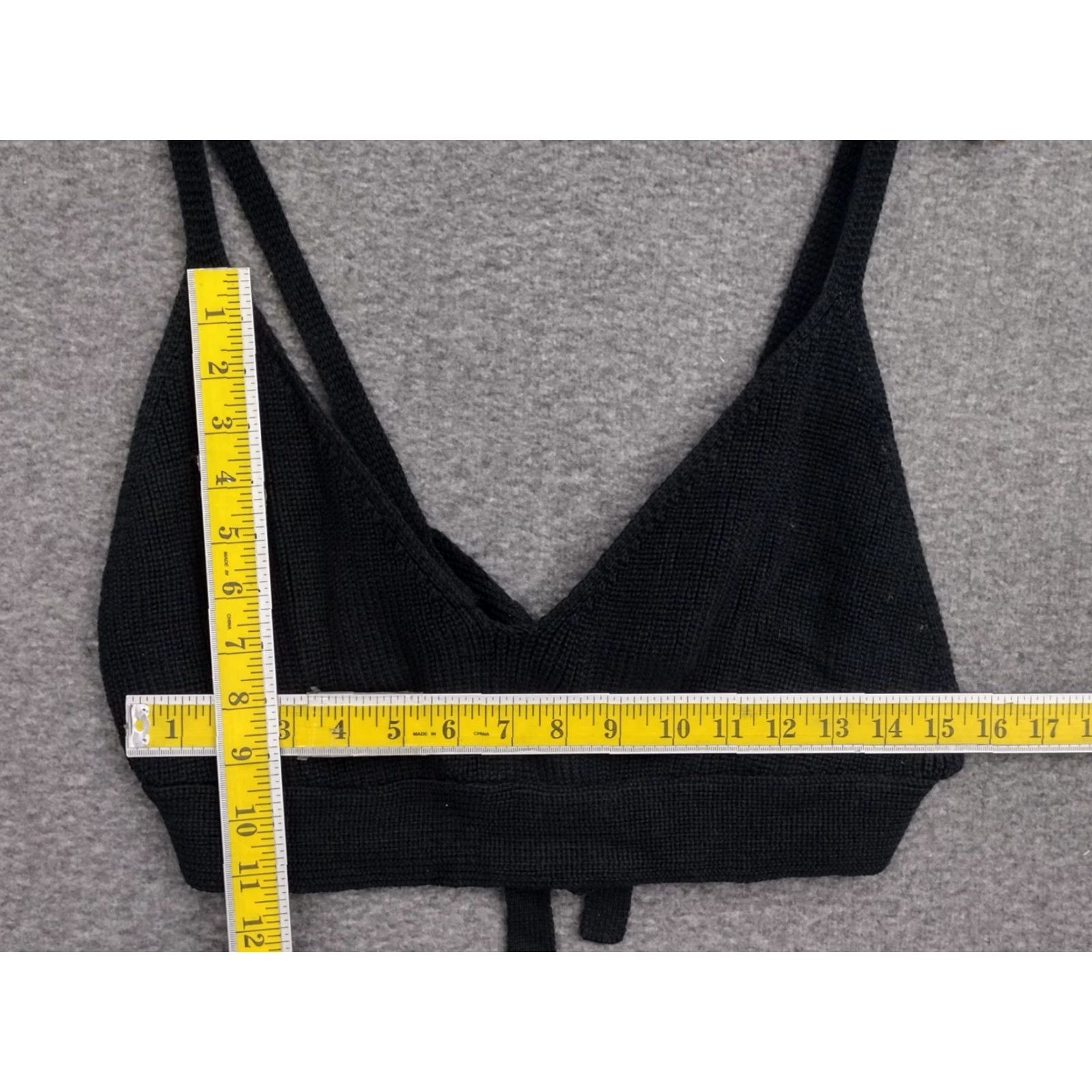 Vintage Wild Fable Tank Top Womens Open Work Cropped Back Tie V-Neck Sleeveless Black XXL Size XXL / US 16-18 / IT 52-54 - 4 Thumbnail