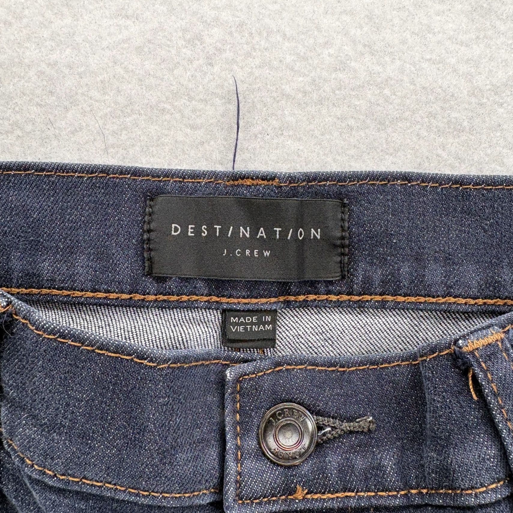 J.Crew J.Crew 484 Jeans Mens 35x32 Dark Blue Stretch Denim Pants Slim Straight Regular Inseam 31 Zip Pocket Logo Vintage No Size US 35 - 4 Thumbnail