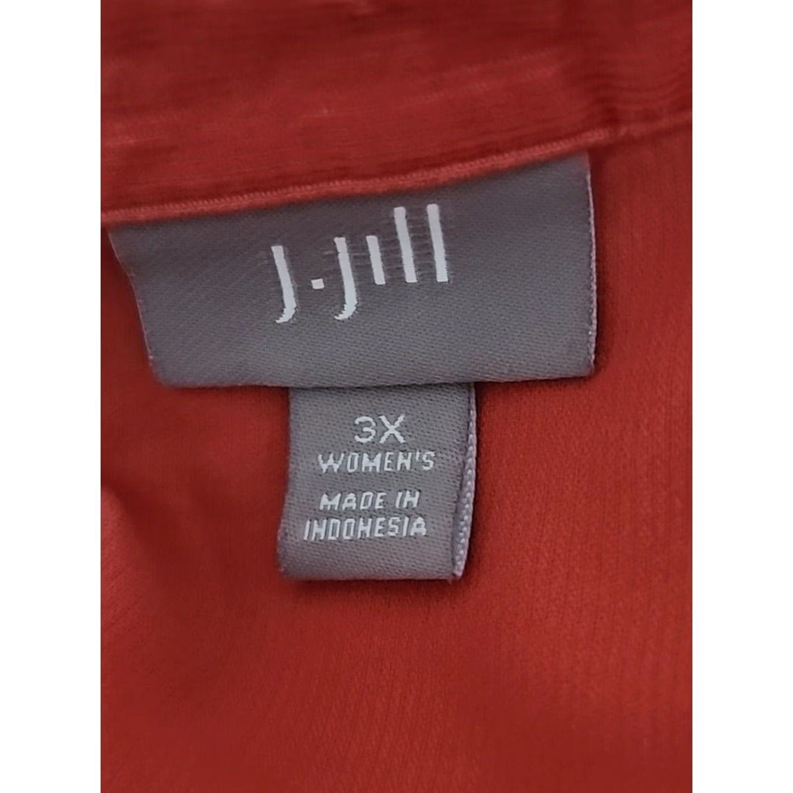 Jill Women's 3X Orange Corduroy Long Sleeve Tunic Top