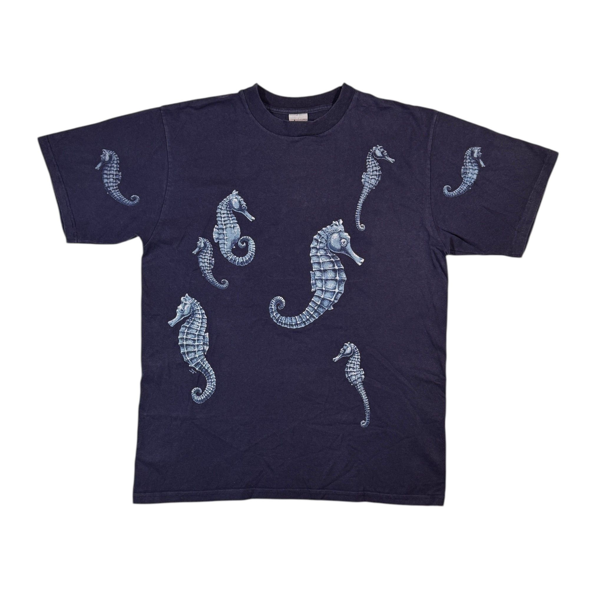 Vintage Vintage 90s Seahorse T-shirt by Harlequin All-over Print Size US XL / EU 56 / 4 - 1 Thumbnail