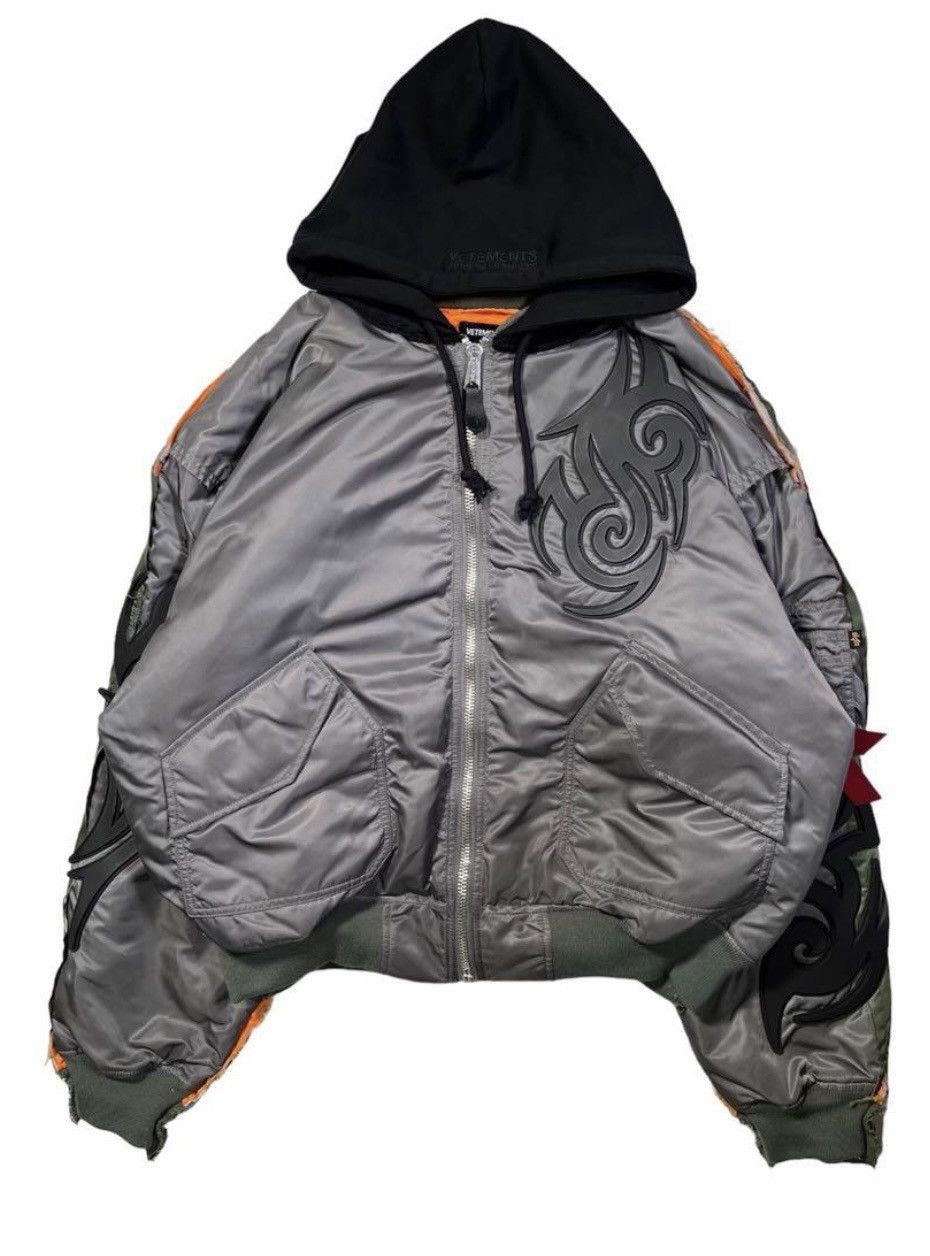 image of Vetements X Alpha Industries 2018 Tribal Ma-1 Bomber Jacket in Mix, Men's (Size 2XL)