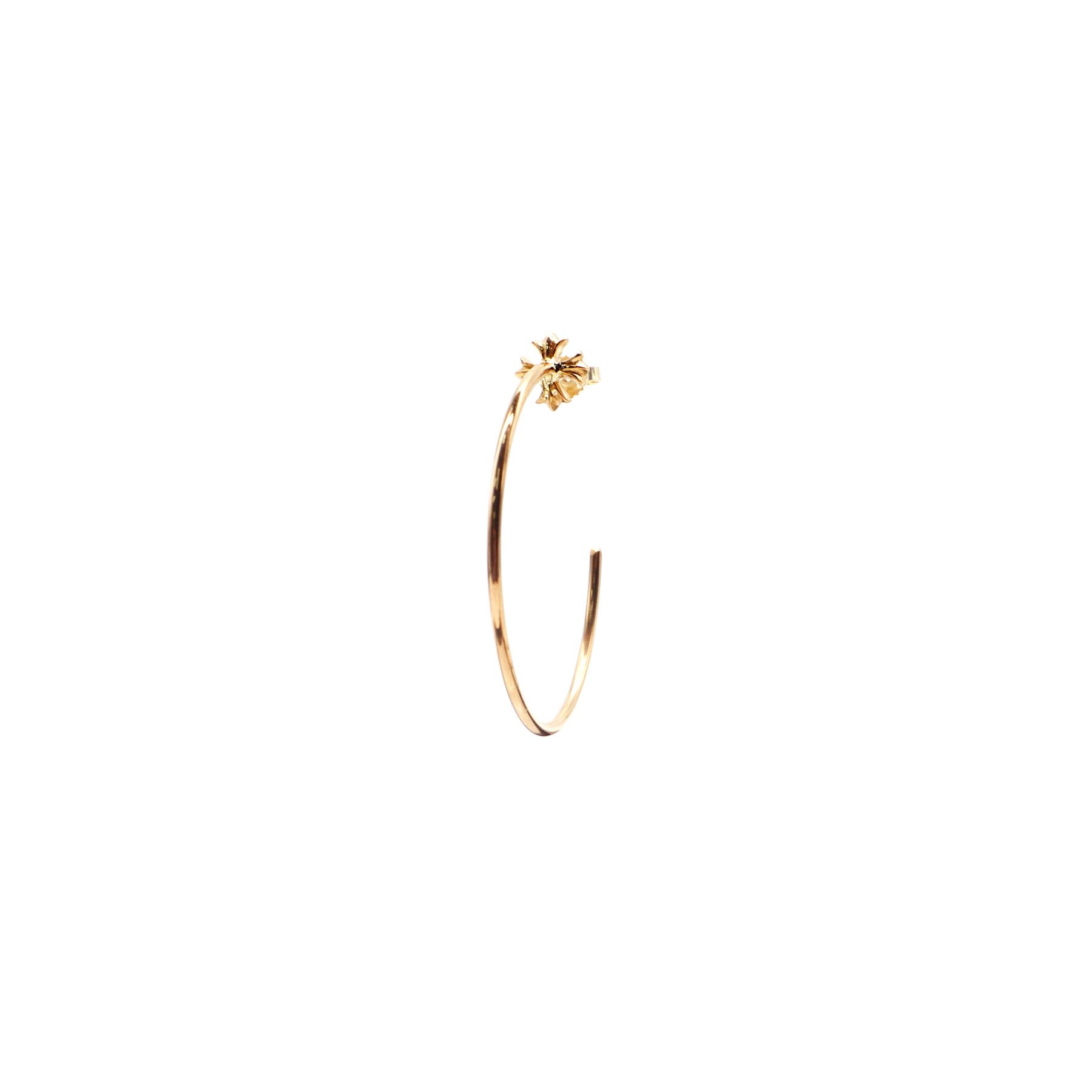 Chrome Hearts 22K Gold Cross Hoop Earring