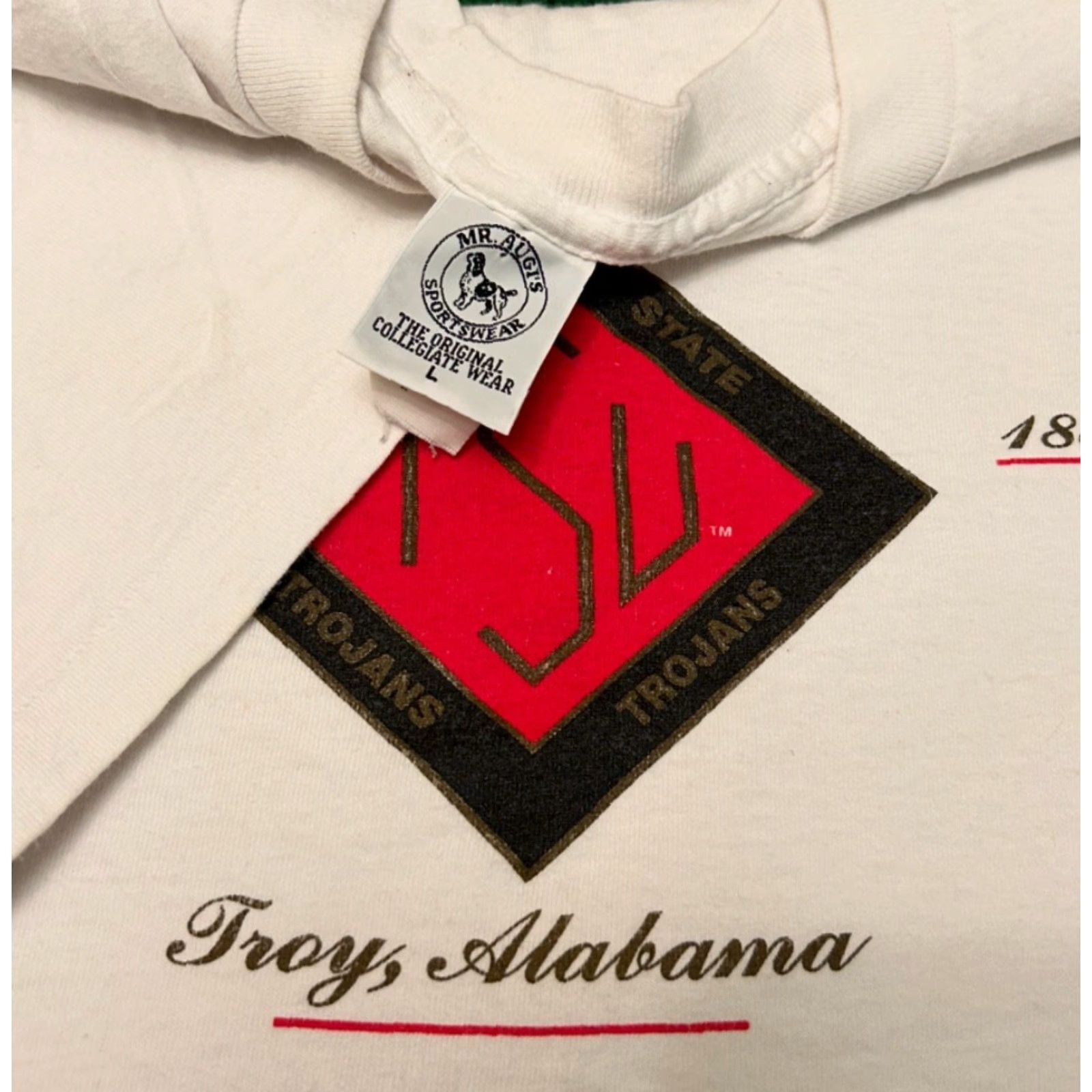Vintage VINTAGE 90s TSU Trojans University Troy Alabama VTG Shirt Large White Mens T-Shirt 90s University Sports College Vintage Hip Hop USA Size US L / EU 52-54 / 3 - 2 Thumbnail