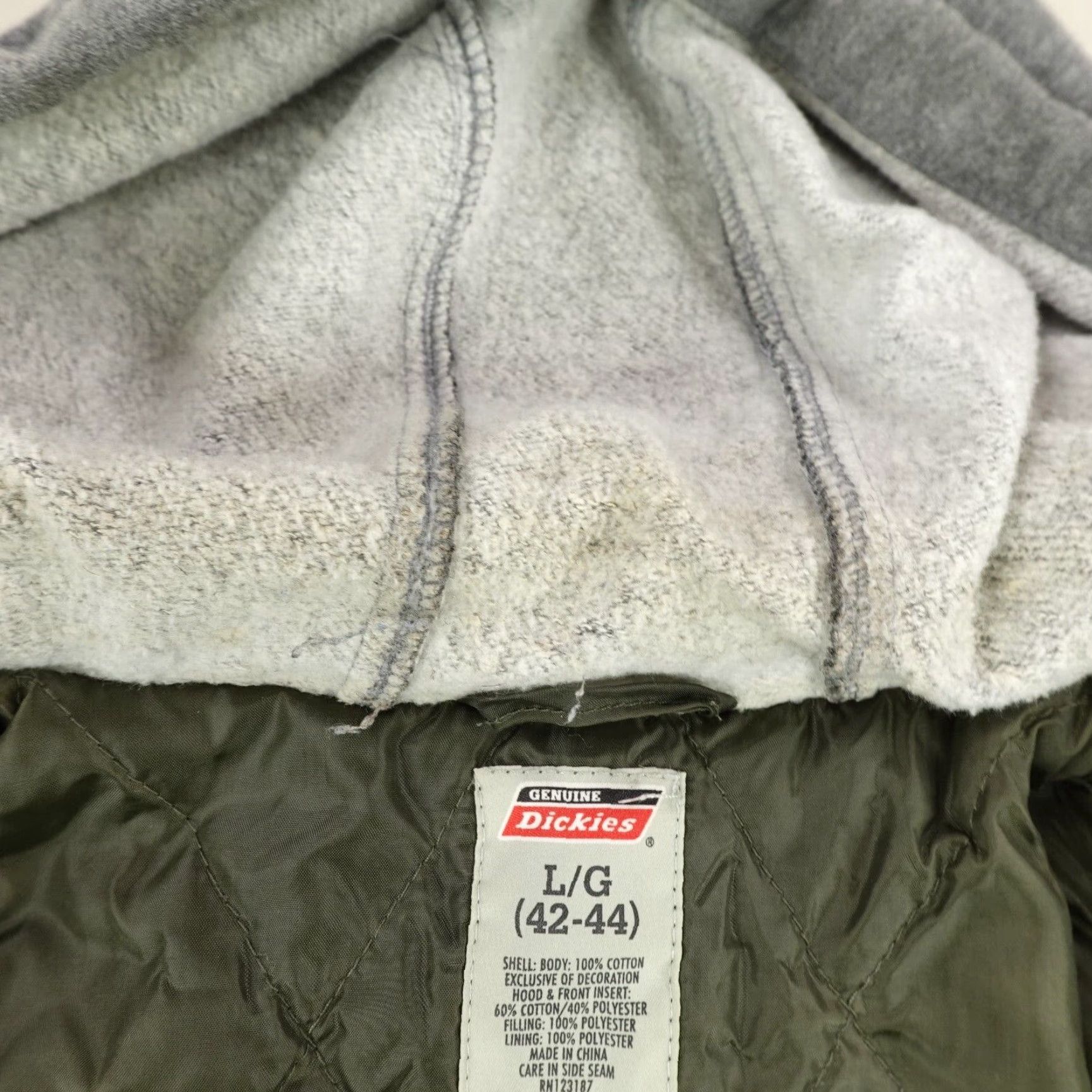 Dickies Dickies Jacket Mens Large Green Quilt Lined Chore Utility Work Coat Full Zip Up Size US L / EU 52-54 / 3 - 7 Thumbnail