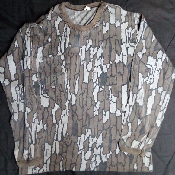 Other Vintage Trebark Tree Bark Camo Long Sleeve Pocket T-Shirt Size US XL / EU 56 / 4 - 2 Thumbnail