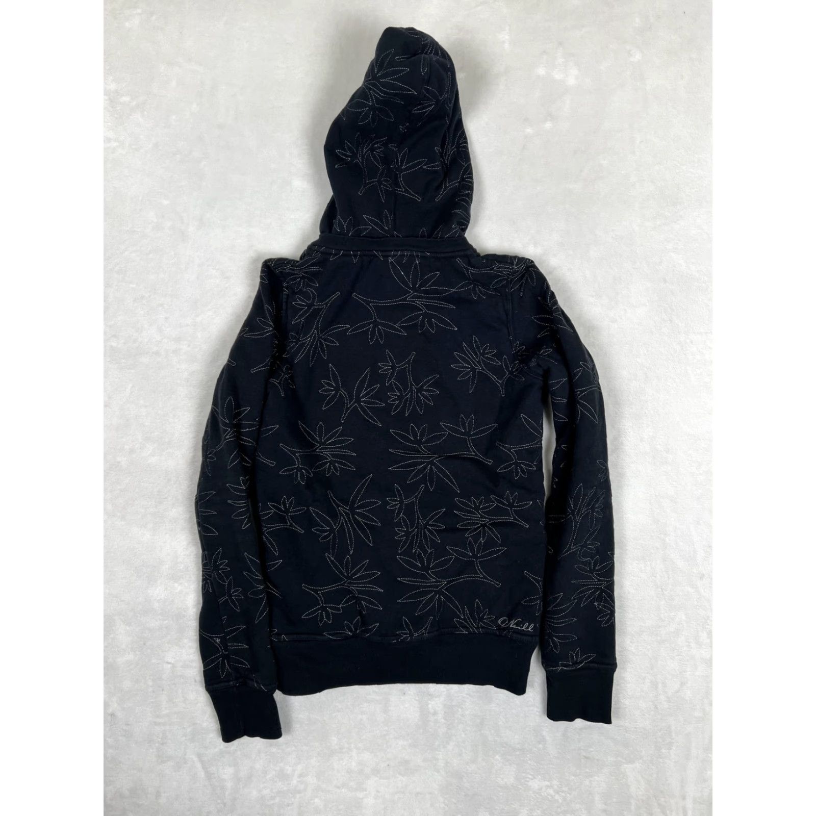 O'Neill VTG O'Neill Hoodie Sweatshirt Women's S Black Floral Full Zip Embroidered Y2K Size S / US 4 / IT 40 - 5 Thumbnail