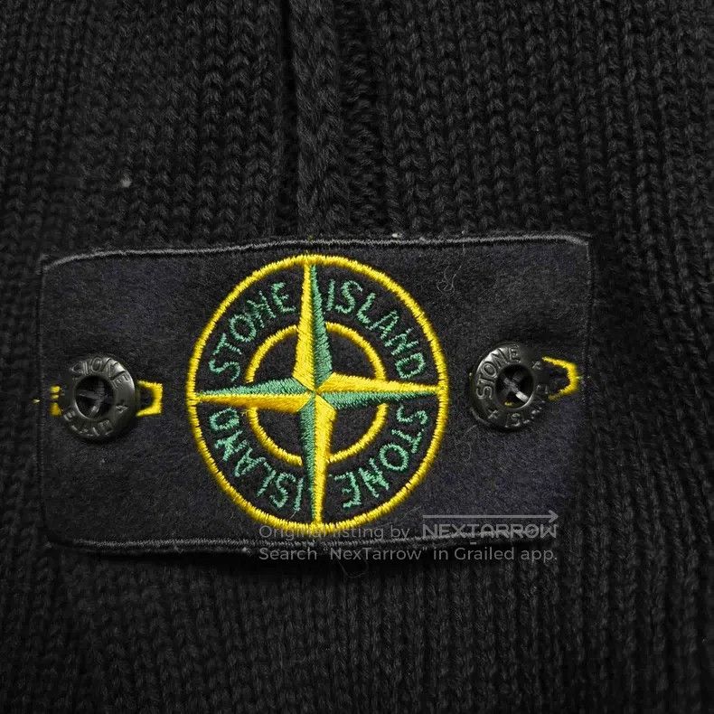 Stone Island Stone Island Wool V Neck Knit Cardigan, Black, L Size Size US L / EU 52-54 / 3 - 4 Thumbnail