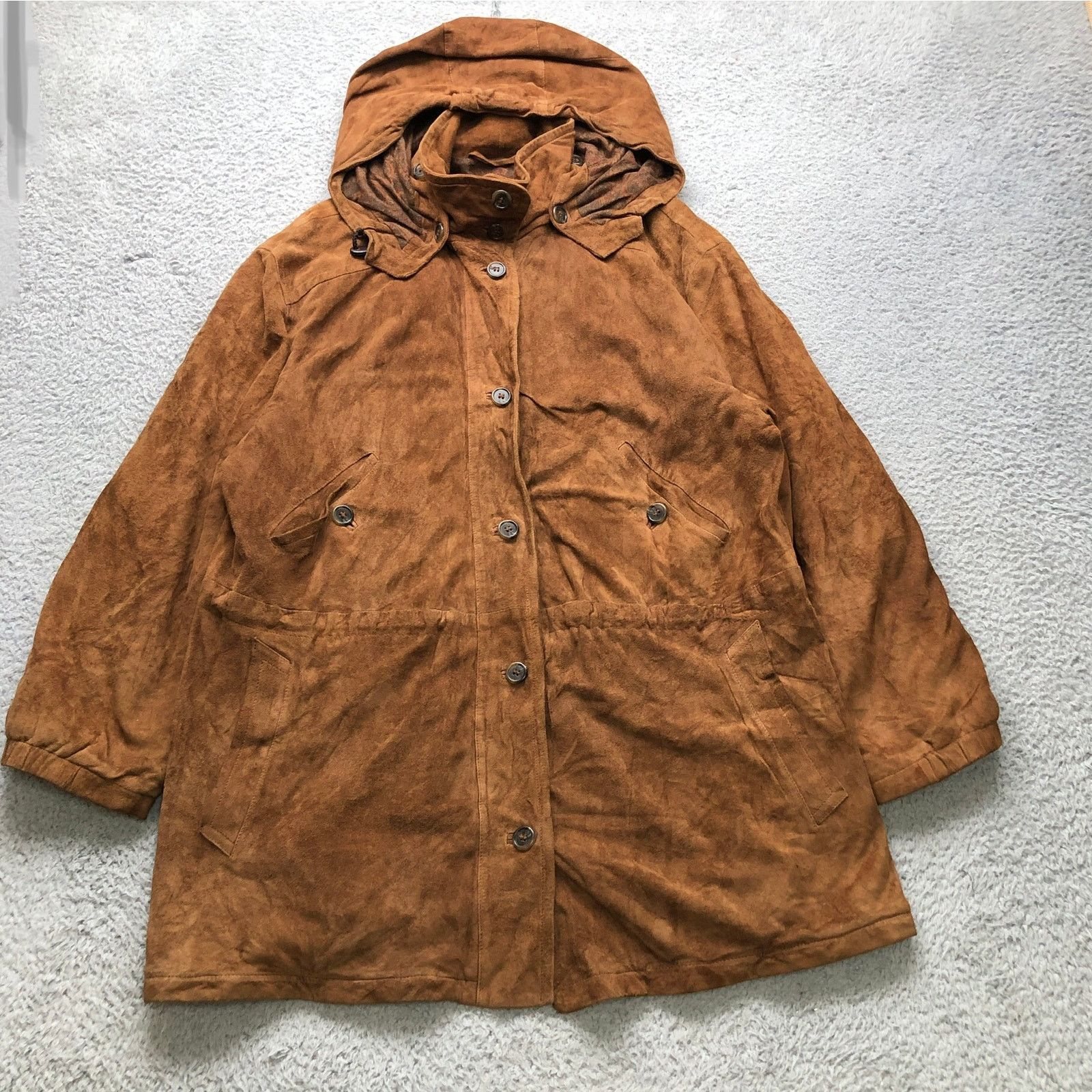 Bally Bally Suede Leather Long Hooded Coat Womens S 6 Brown Italy Size M / US 6-8 / IT 42-44 - 1 Thumbnail