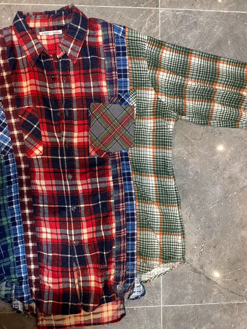 Needles Needles Vintage Shirt Antique Patchwork Washed Old Size US L / EU 52-54 / 3 - 4 Thumbnail
