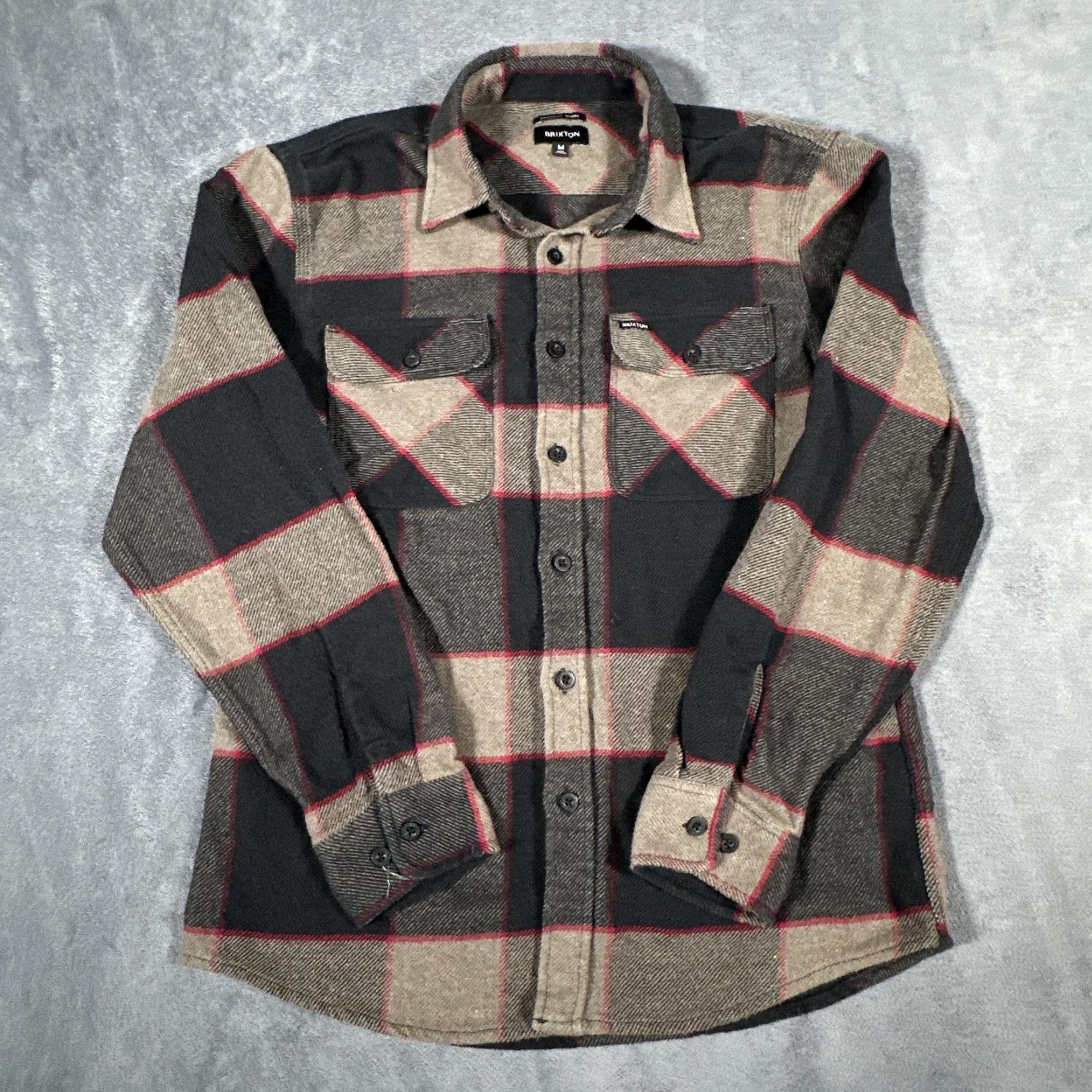 Brixton Brixton Bowery Shirt Mens M Black Tan Plaid Flannel Long Sleeve Button Up Size US M / EU 48-50 / 2 - 5 Thumbnail