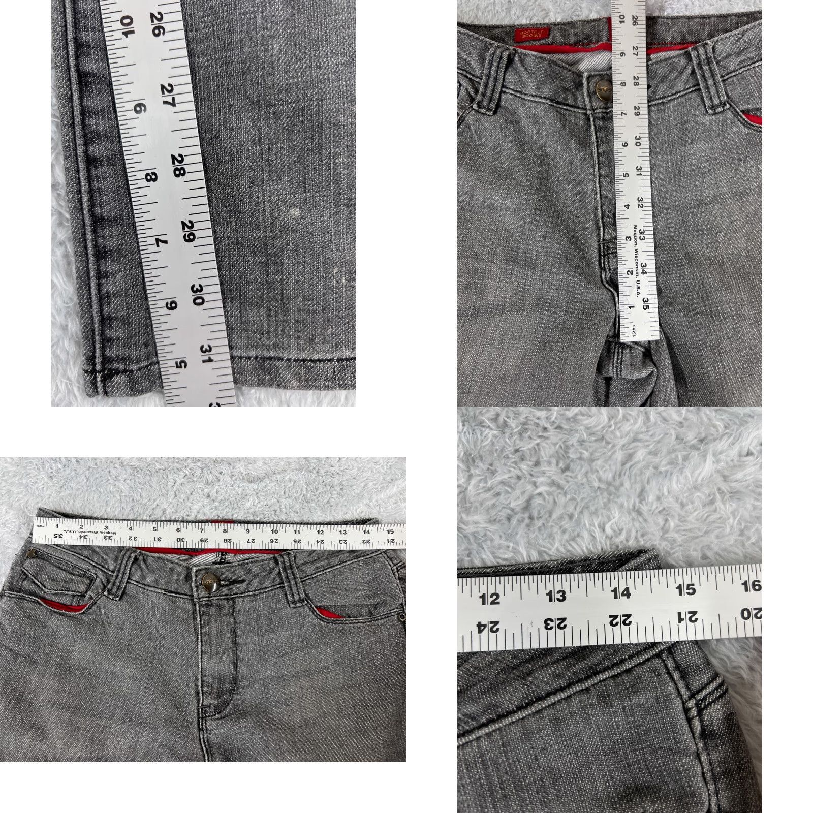 Other OOH LA LA Jeans Womens 4 Gray Denim Bootcut Low Rise Size 27" / US 4 / IT 40 - 8 Thumbnail