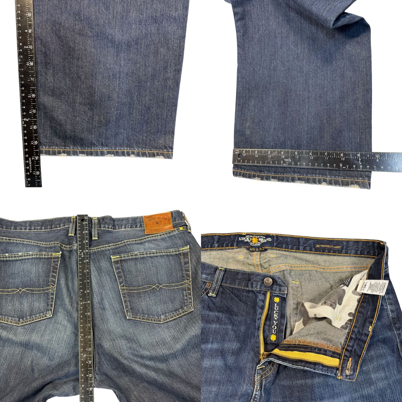 Lucky Brand Lucky Brand Jeans 361 Vintage Straight Leg Dark Wash Denim Skater Casual Mens Jeans 40 Regular Blue 34in Inseam Size US 40 / EU 56 - 8 Thumbnail