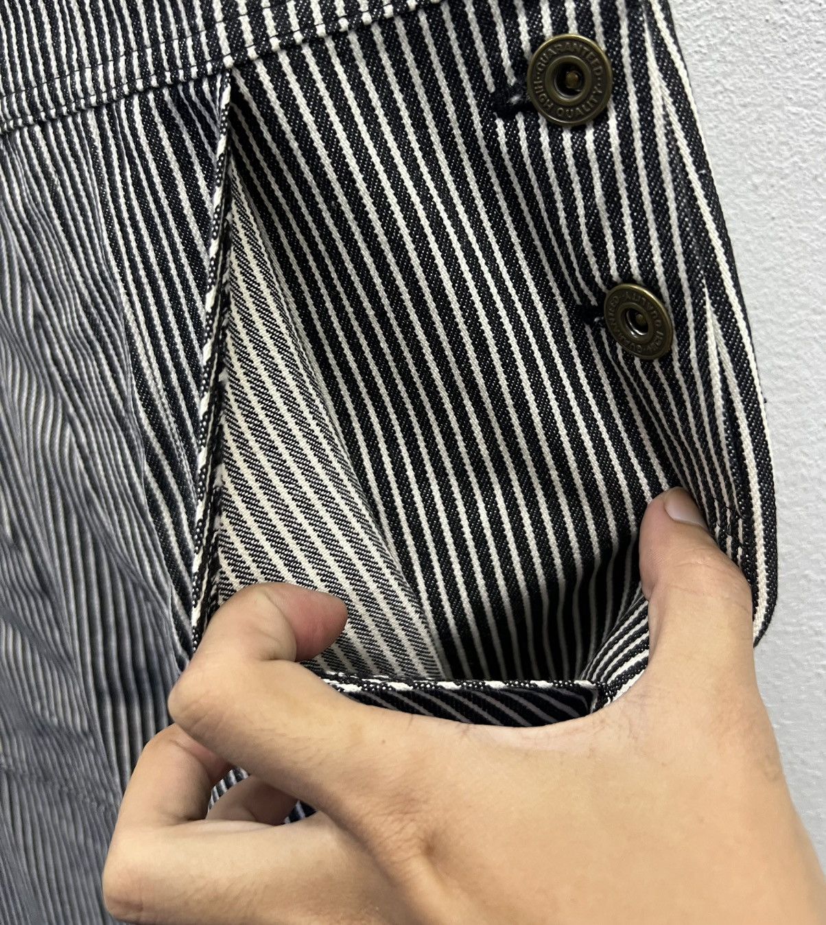 Japanese Brand × Vintage Vintage Japanese Hickory Stripe Overalls by MISSEWE Size US 29 - 9 Thumbnail