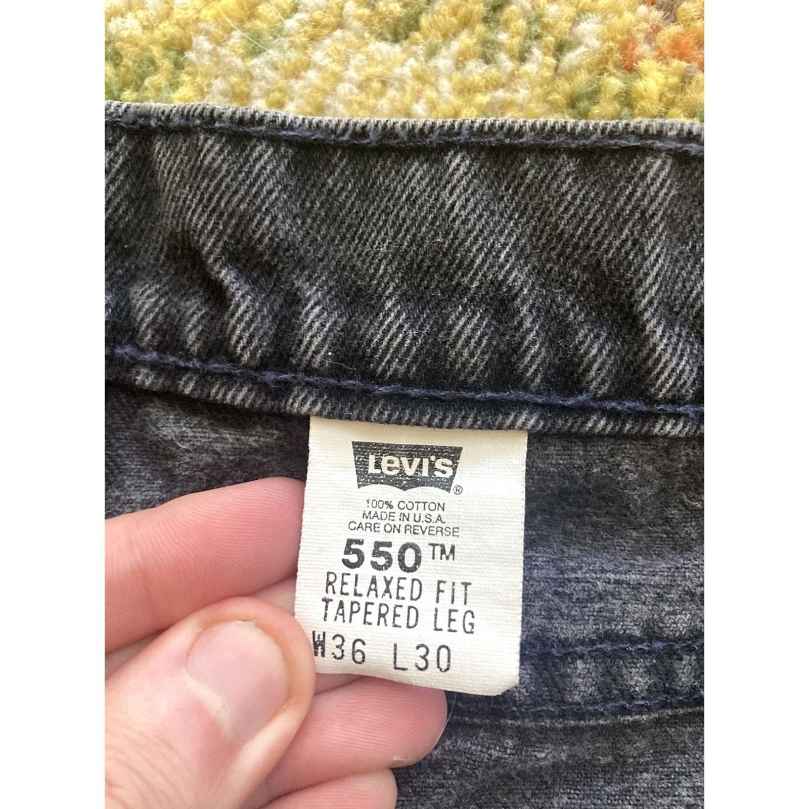 Levi's VINTAGE Levi's 550 Jeans Mens 36x30 Black Orange Tab USA Made 90s 33x29 Relaxed Denim 5-Pocket Size US 36 / EU 52 - 7 Thumbnail