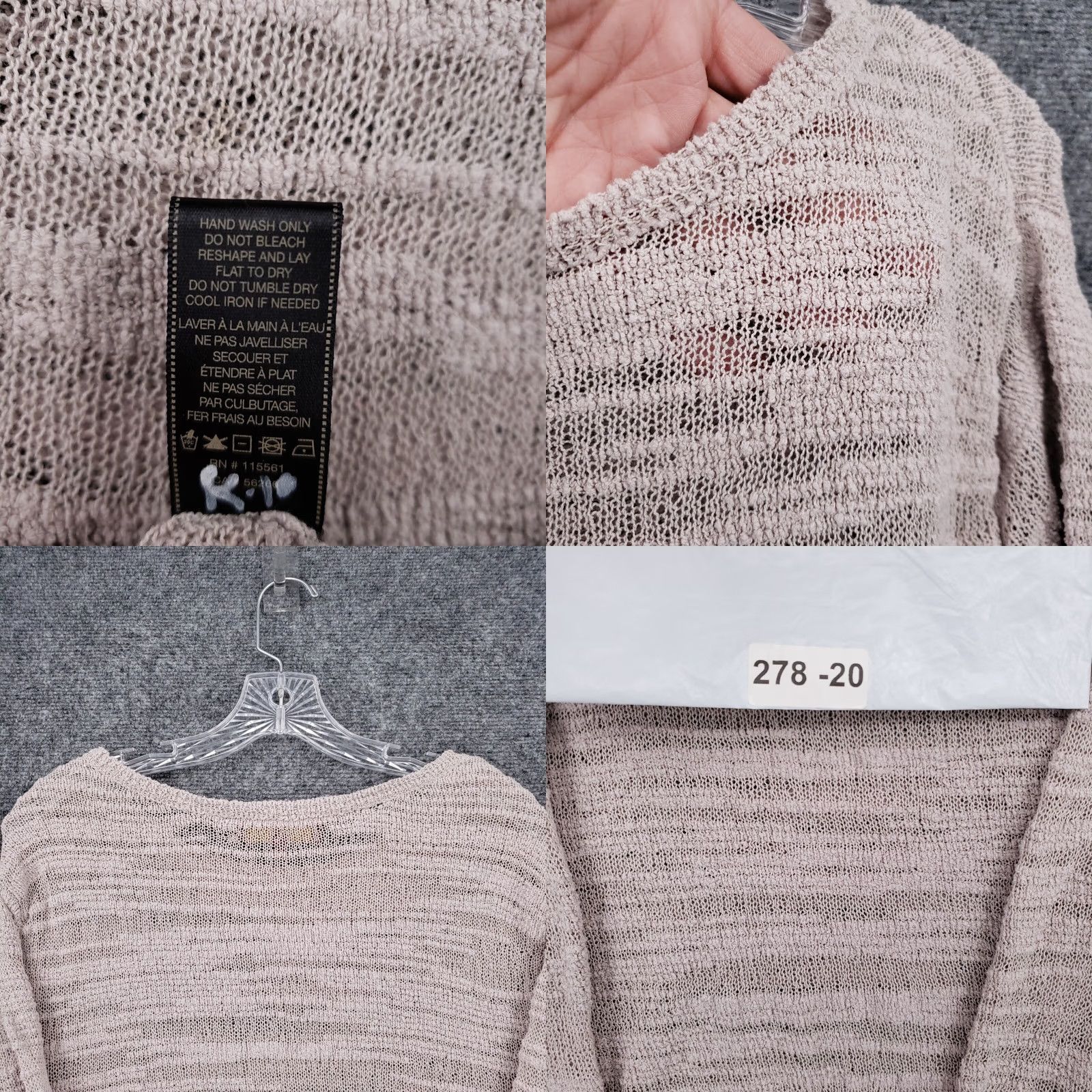 7 For All Mankind 7 For All Mankind Womens S Small Beige Knit Pullover Sweater Jumper Long Sleeve Size S / US 4 / IT 40 - 8 Thumbnail