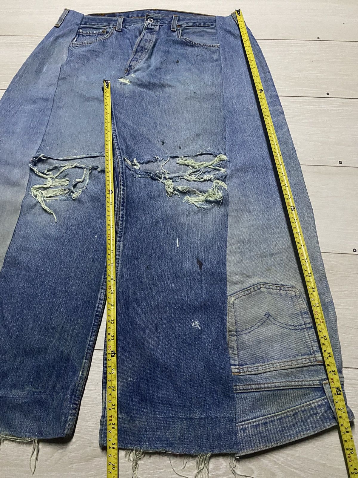 Levi's Levis Crazy Custom Super Baggy Style Paint Splatter Jeans Size US 36 / EU 52 - 21 Thumbnail